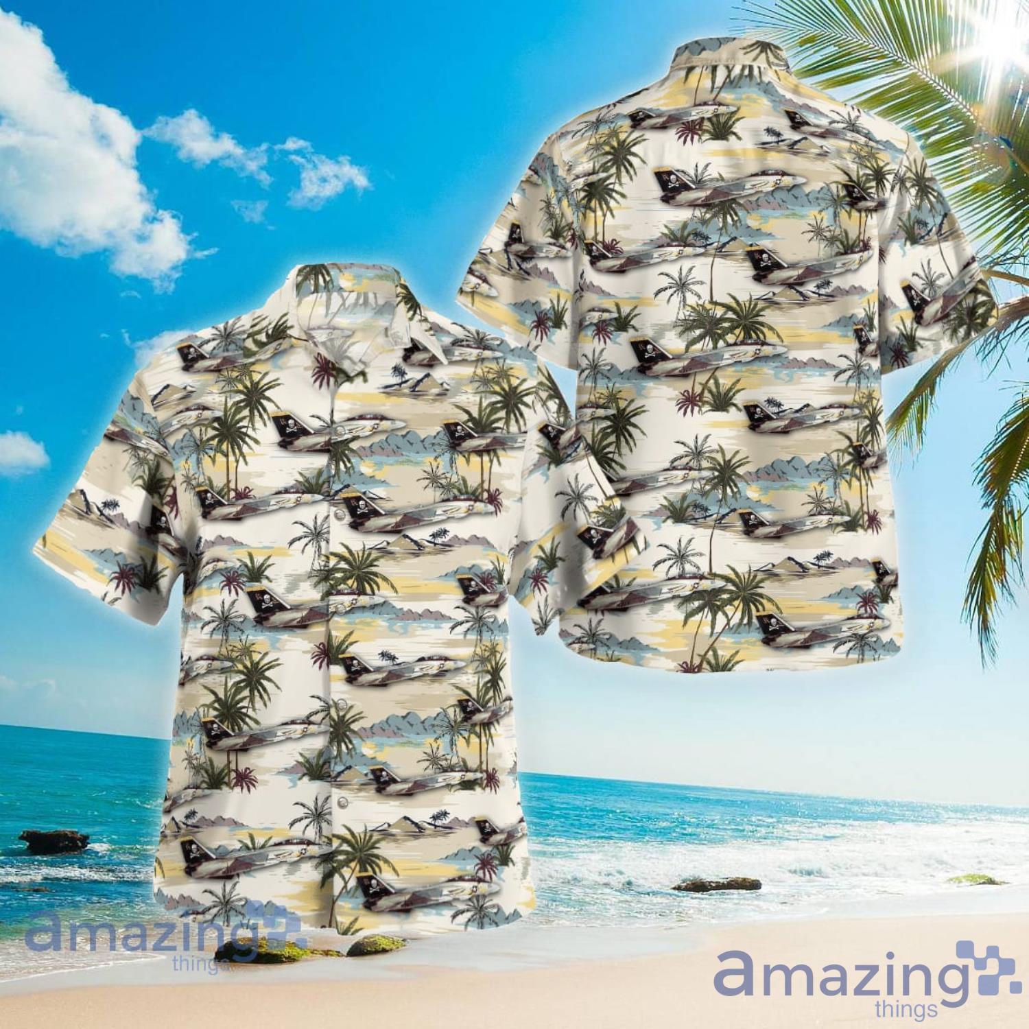 Navy Grumman F-14A of VF-84 Jolly Rogers Beach Summer Gift Hawaiian Shirt Product Photo 1