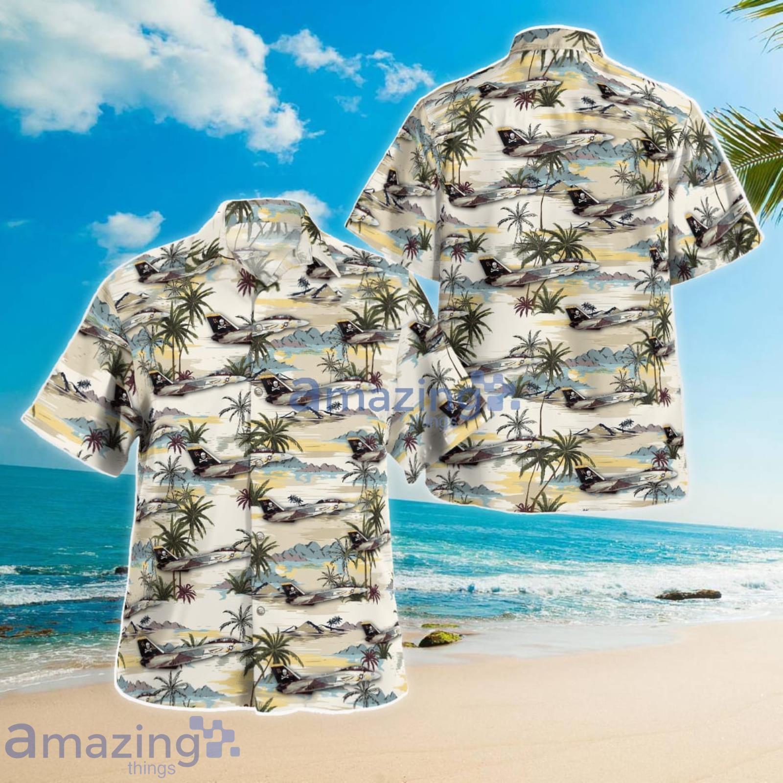 Navy Grumman F-14A of VF-84 Jolly Rogers Summer Gift Hawaiian Shirt Product Photo 1