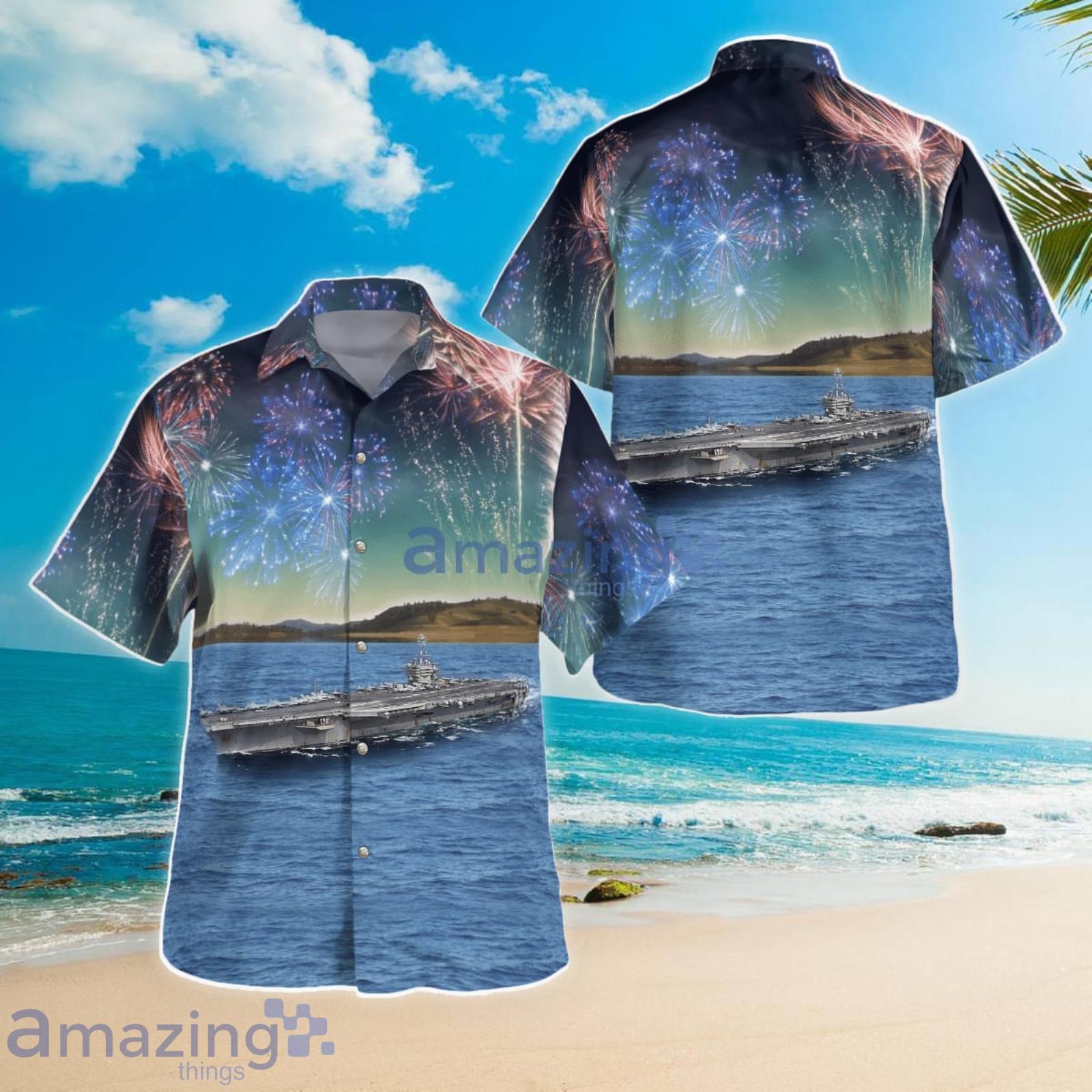 Navy USS Harry S. Truman (CVN-75) Nimitz-class Aircraft Carrier 4th Of July Summer Gift Hawaiian Shirt Product Photo 1