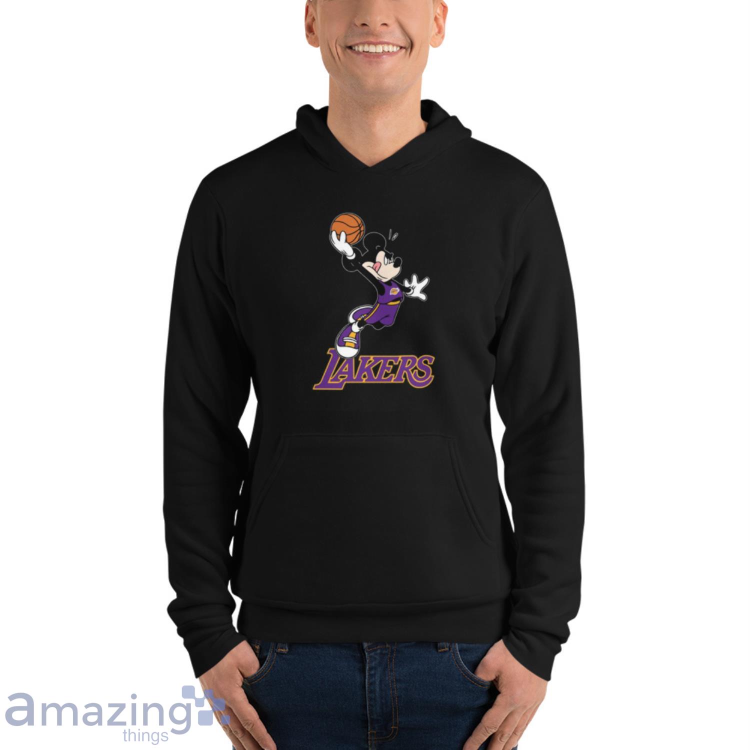 NBA Basketball Los Angeles Lakers Cheerful Mickey Disney Shirt