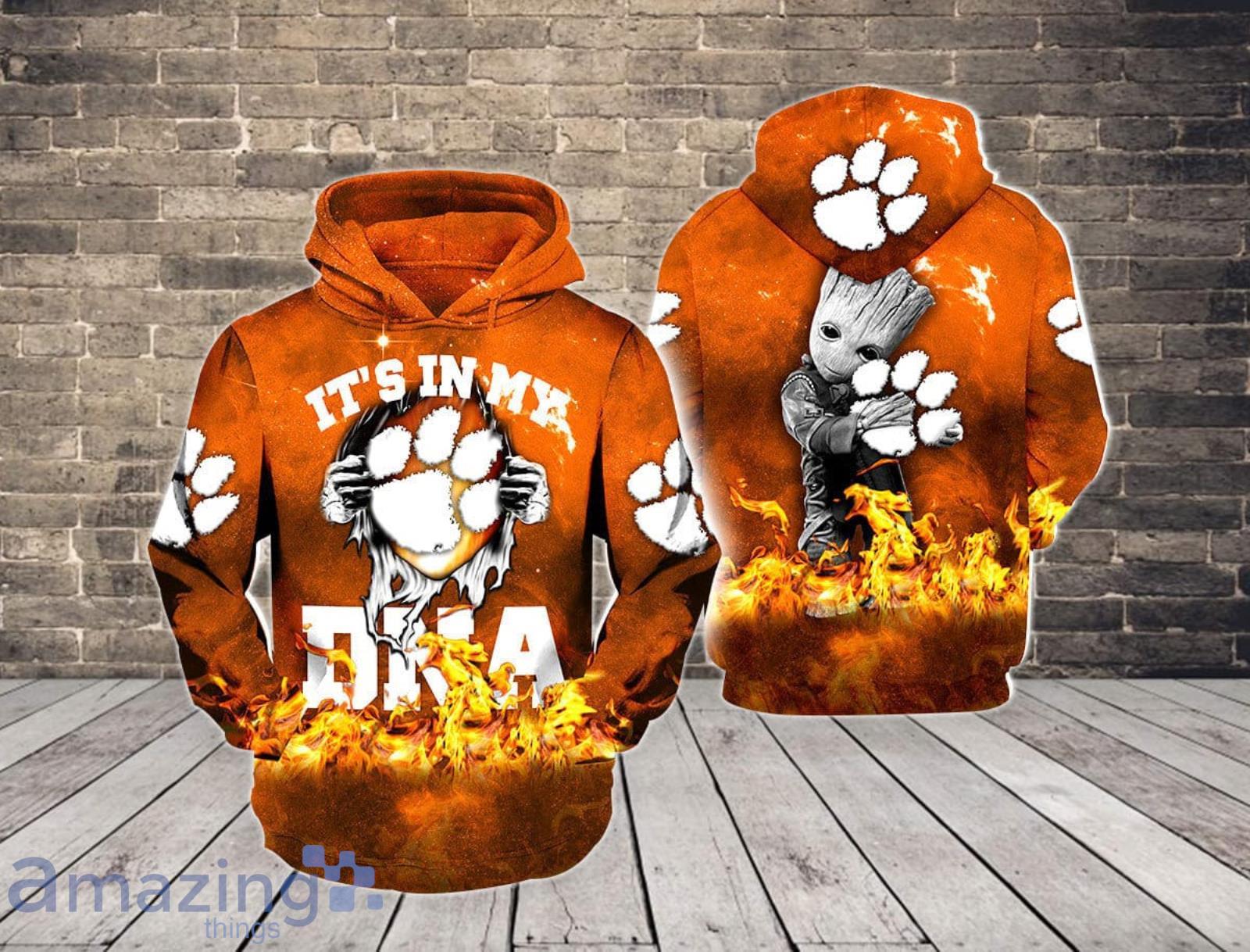 NCAA Clemson Tigers It's Im My DNA Groot Fire 3D Hoodie Product Photo 1