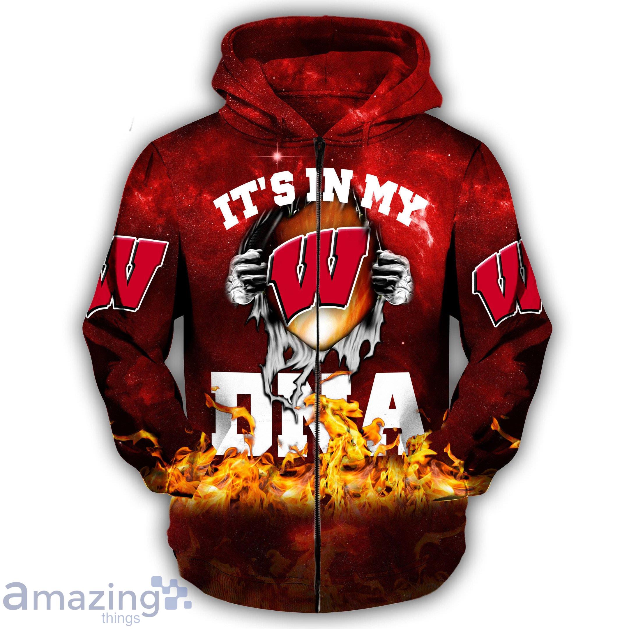NCAA Wisconsin Badgers It's Im My DNA Groot Fire 3D Hoodie Product Photo 1