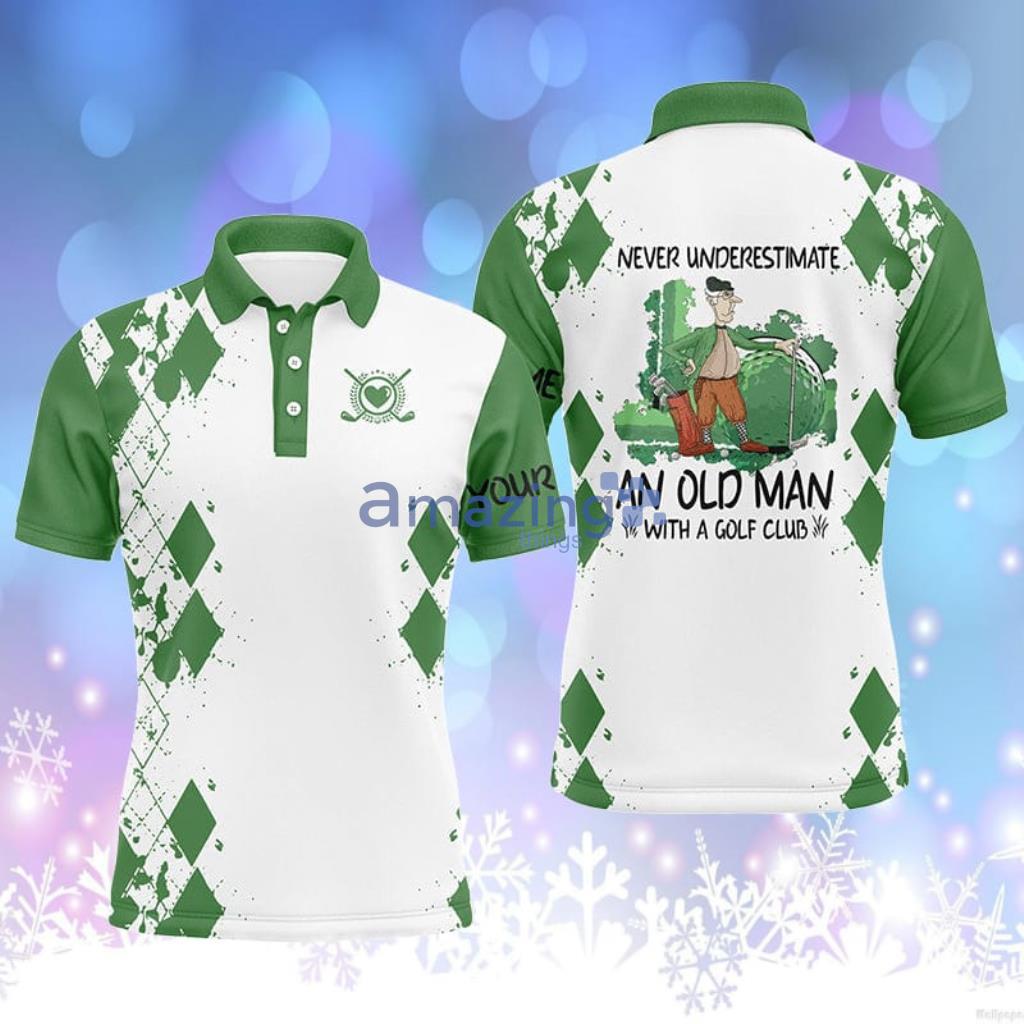 Never Underestimatean Old Man Witha Go Custom Name Polo Shirt - NeverUnderestimateanOldManWithaGoCustomNamePoloShirt