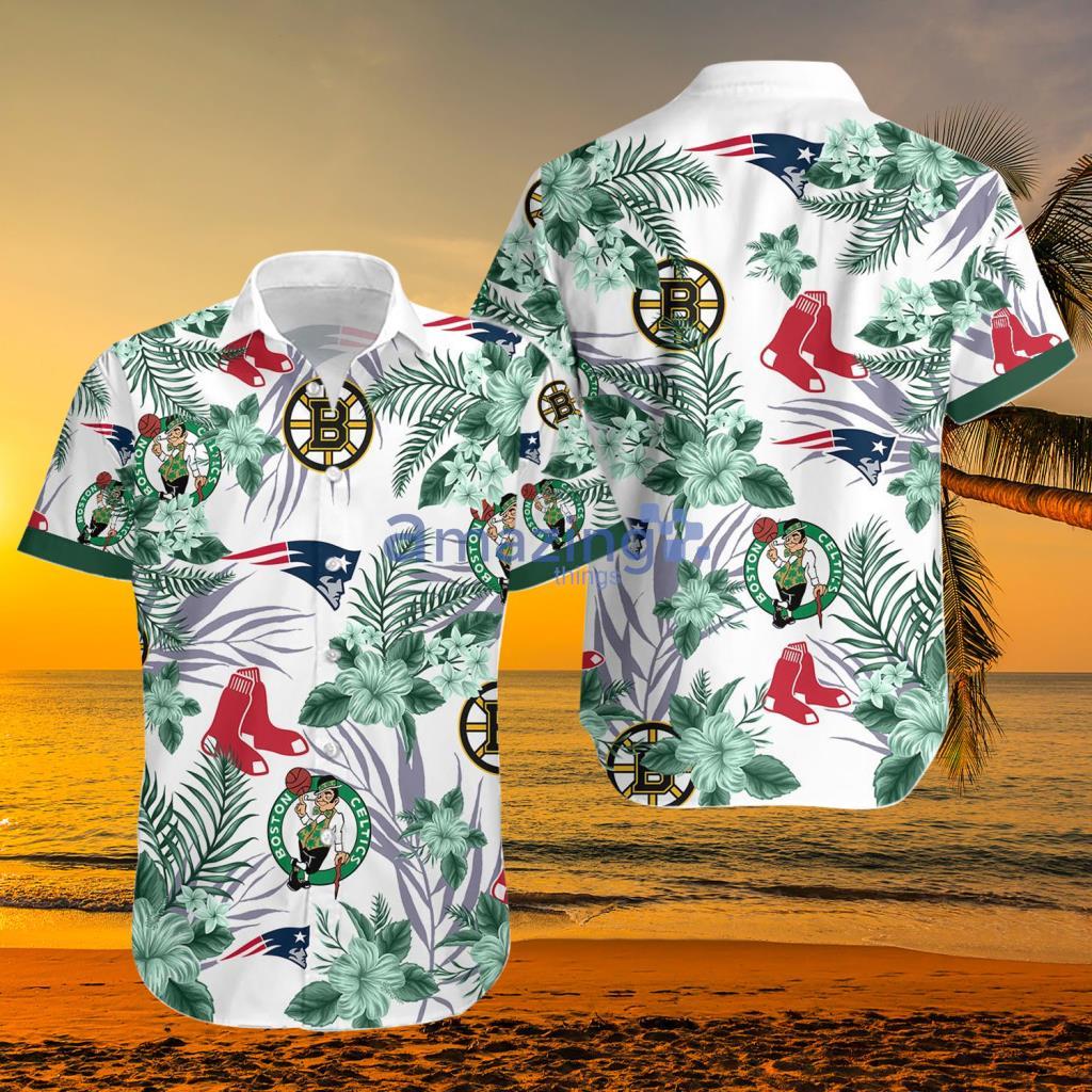 New England Patriots, Boston Bruins Tropical Green Hawaiian Shirt For Men And Women - New England Patriots, Boston Bruins Tropical Green Hawaiian Shirt For Men And Women
