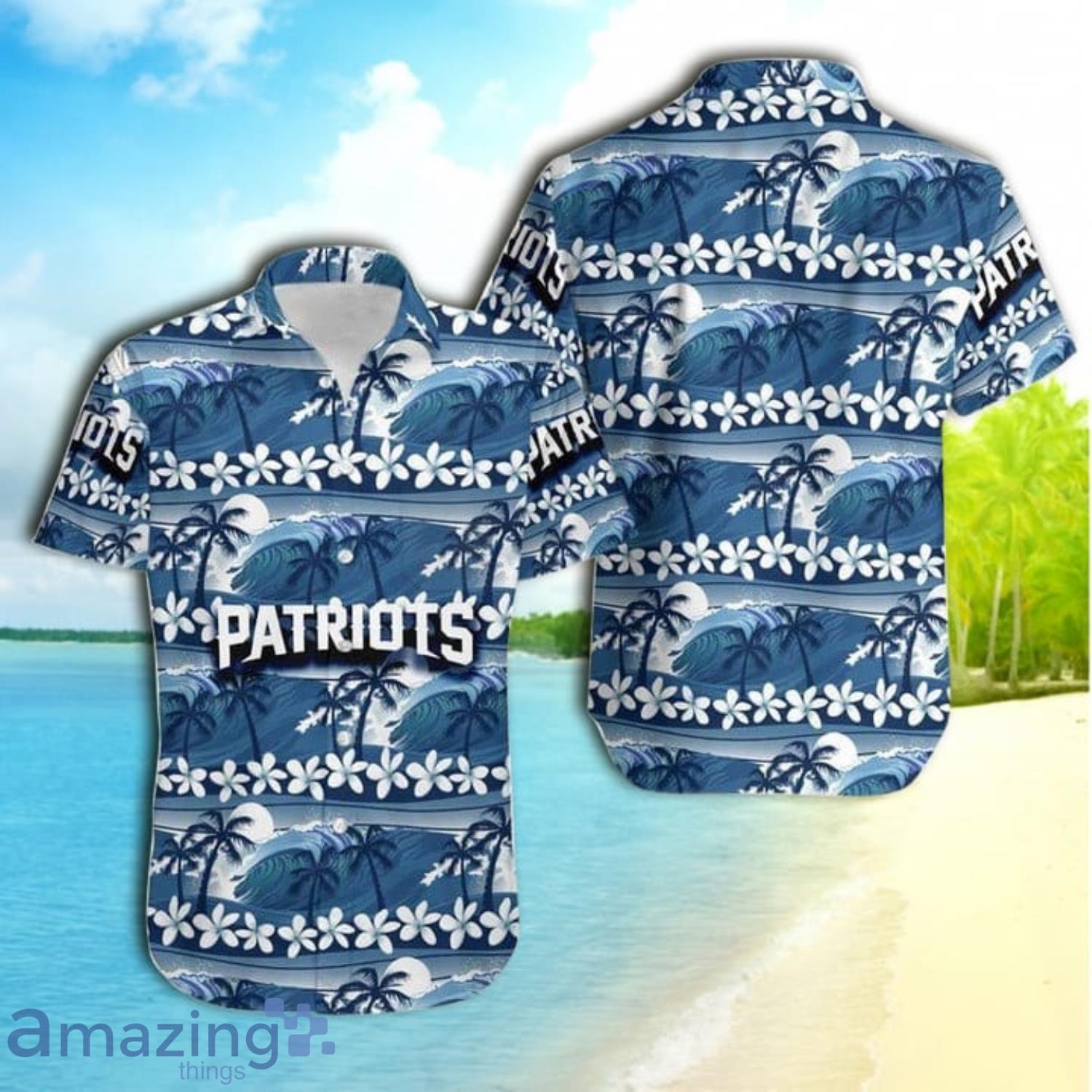 New England Patriots Coconut Trees Nfl Gift For Fan Hawaii Shirt Product Photo 1