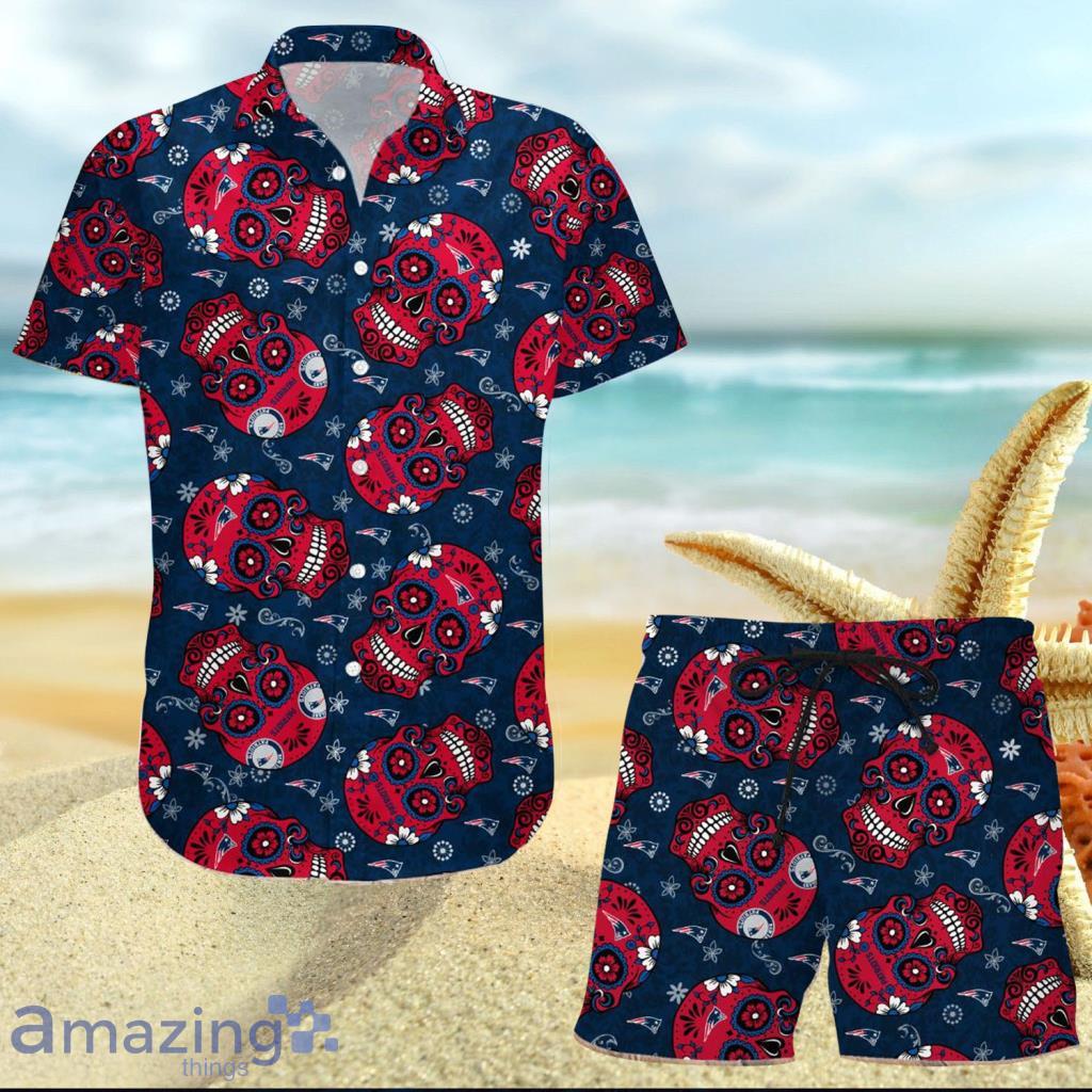 New England Patriots NFL Skull Hawaiian Shirt And Short - New England Patriots NFL Skull Hawaiian Shirt And Short New England Patriots NFL Skull Hawaiian Shirt And Short - New England Patriots NFL Skull Hawaiian Shirt And Short