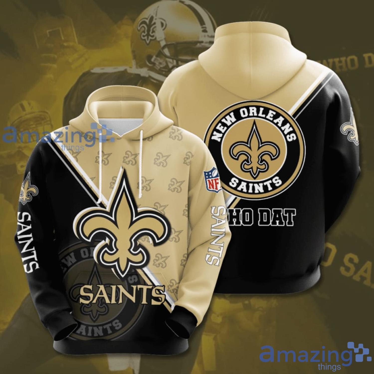 New Orleans Saints Fleur de Lis Hooded Sweatshirt - BLACK & GOLD