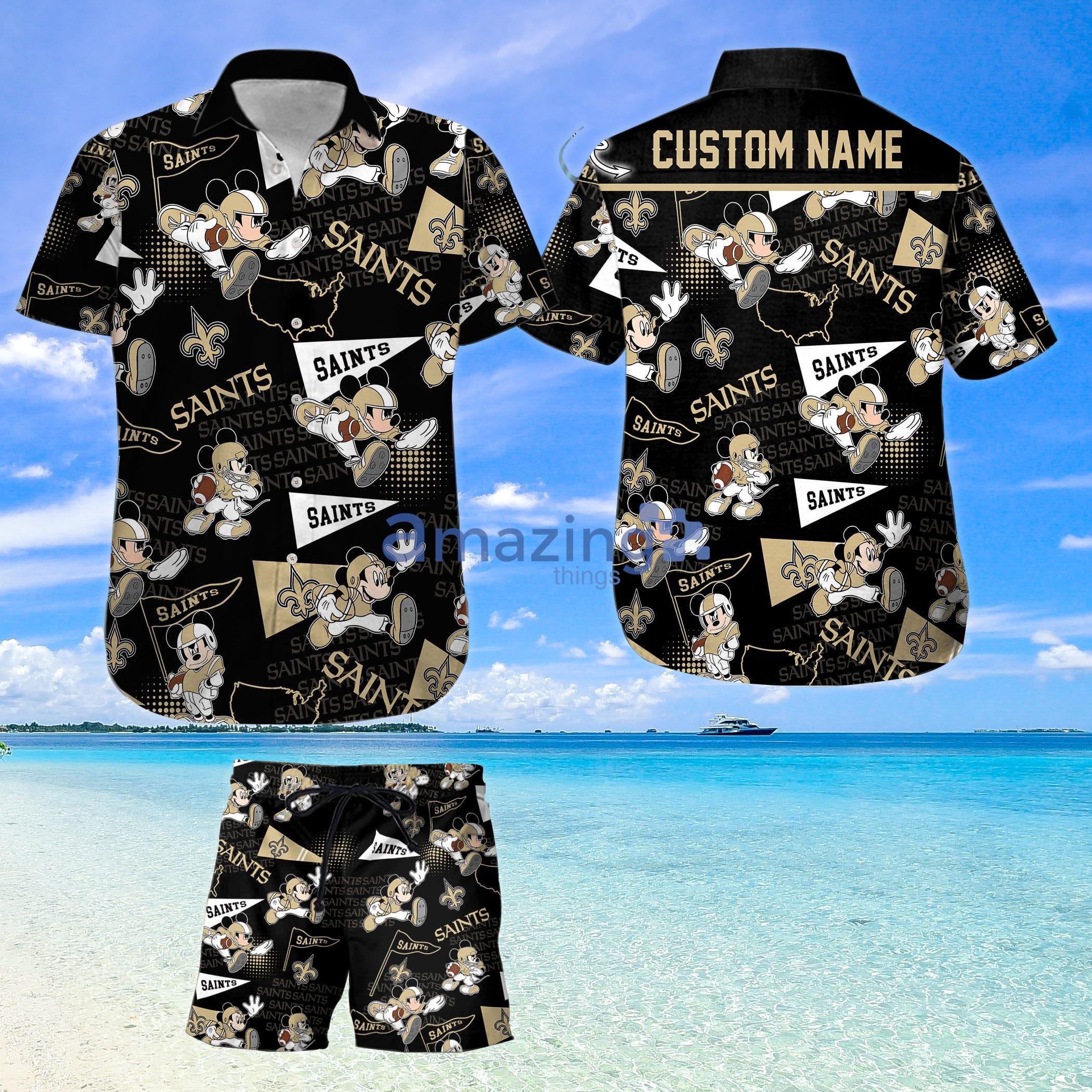 New Orleans Saints NFL Mickey Mouse Custom Name Hawaiian Shirt