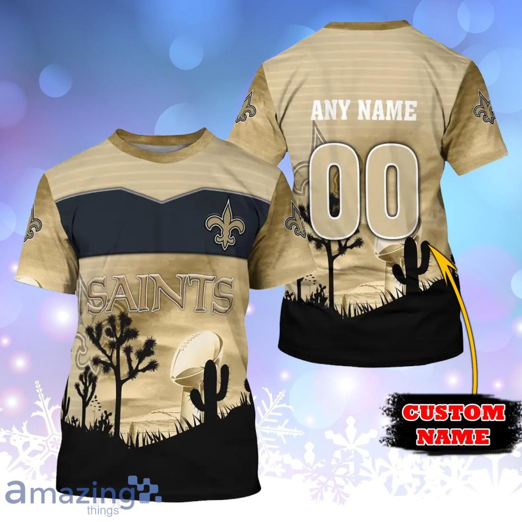 NFL New Orleans Saints Custom Name And Number 3D T Shirt