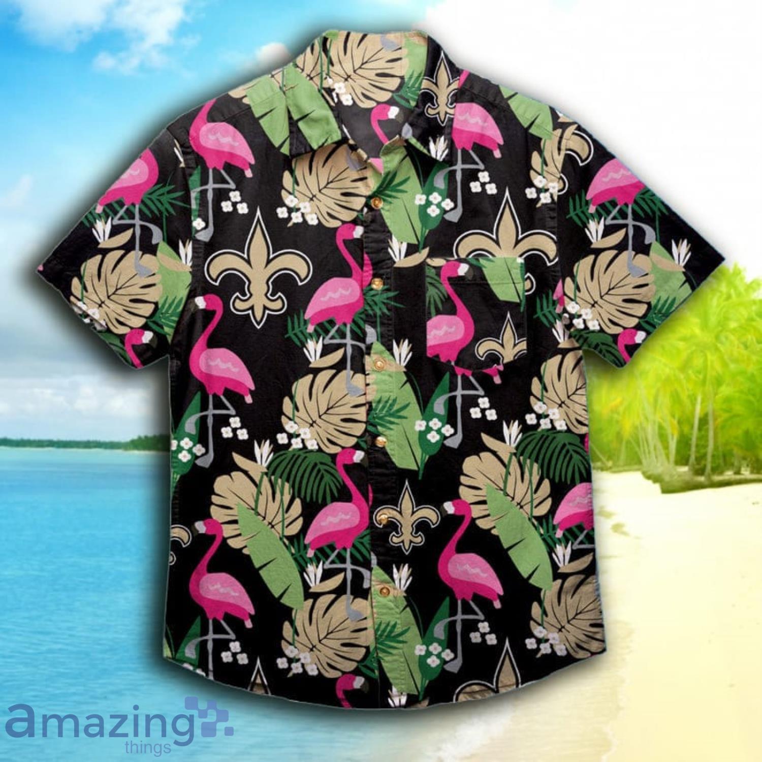 New Orleans Saints Nfl Floral Tropical Short Sleeve Aloha Hawaiian