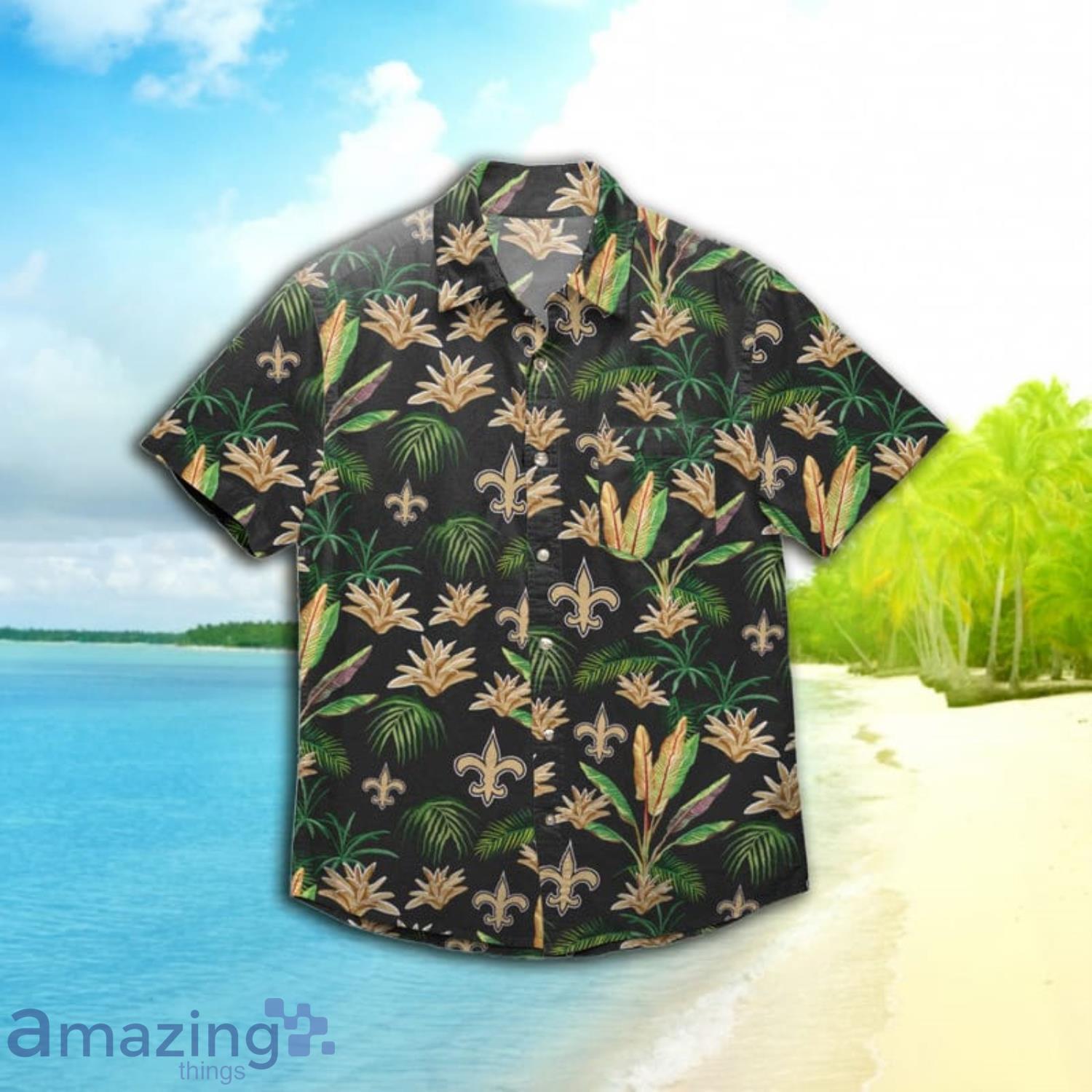 New Orleans Saints Nfl Mens Victory Vacay Short Sleeve Hawaiian Shirt Product Photo 1