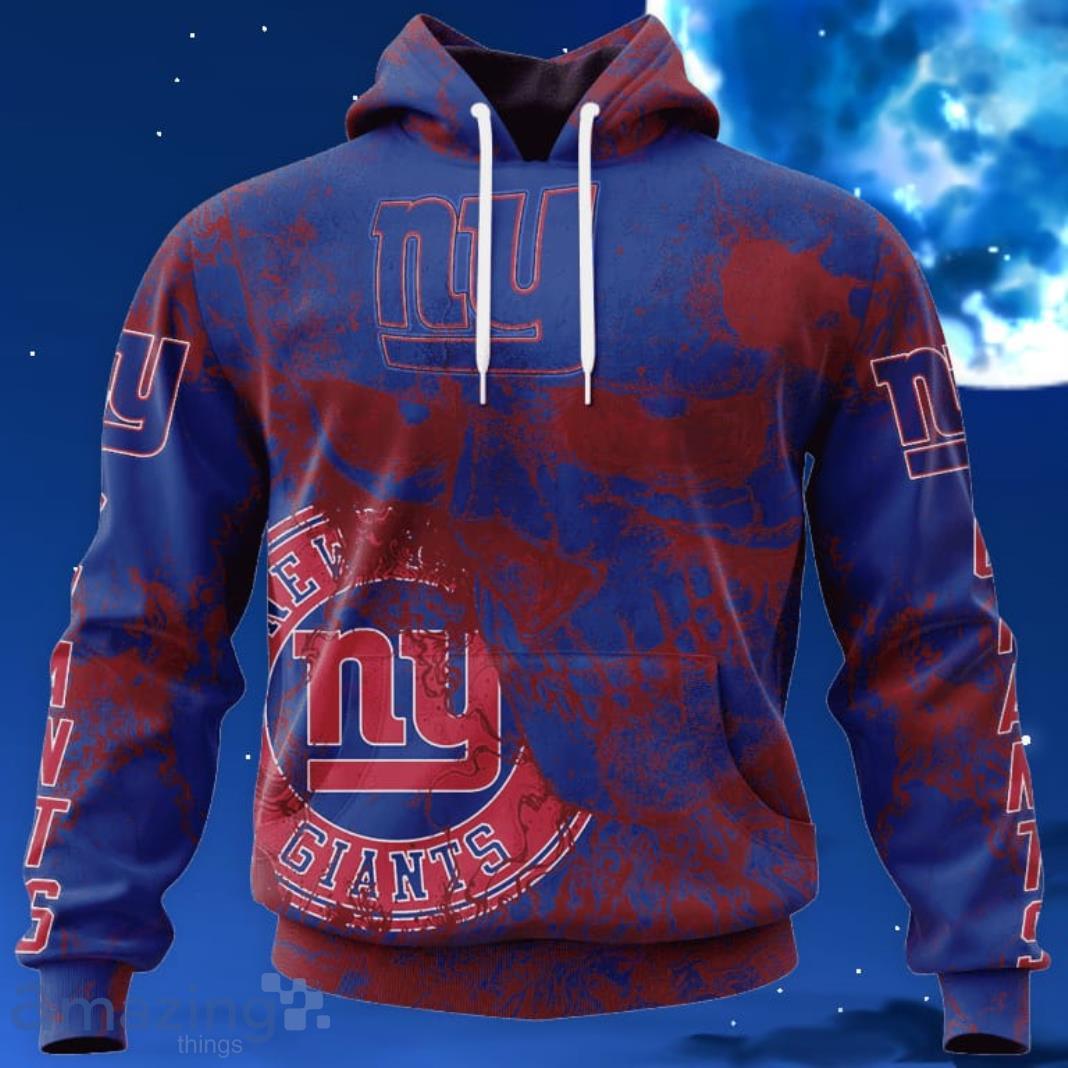 New York Giants NFL Custom Name And Number Skull Halloween Gift For Fan 3D Hoodie Product Photo 1