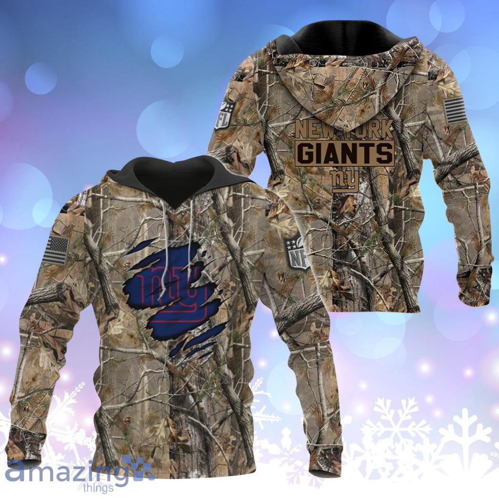New York Giants NFL Team Realtree Camo Hunting Hoodie 3D All Over Print - New York Giants NFL Team Realtree Camo Hunting Hoodie 3D All Over Print