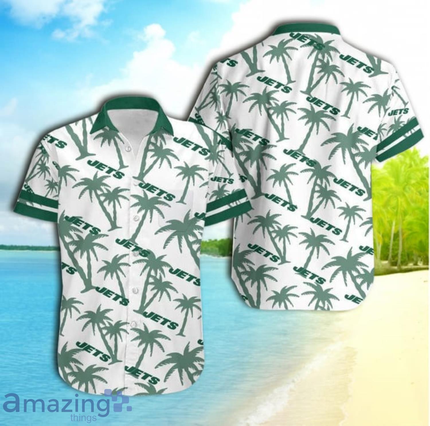 NFL New York Jets Hawaiian Shirt Coconut Trees Gift For Fan