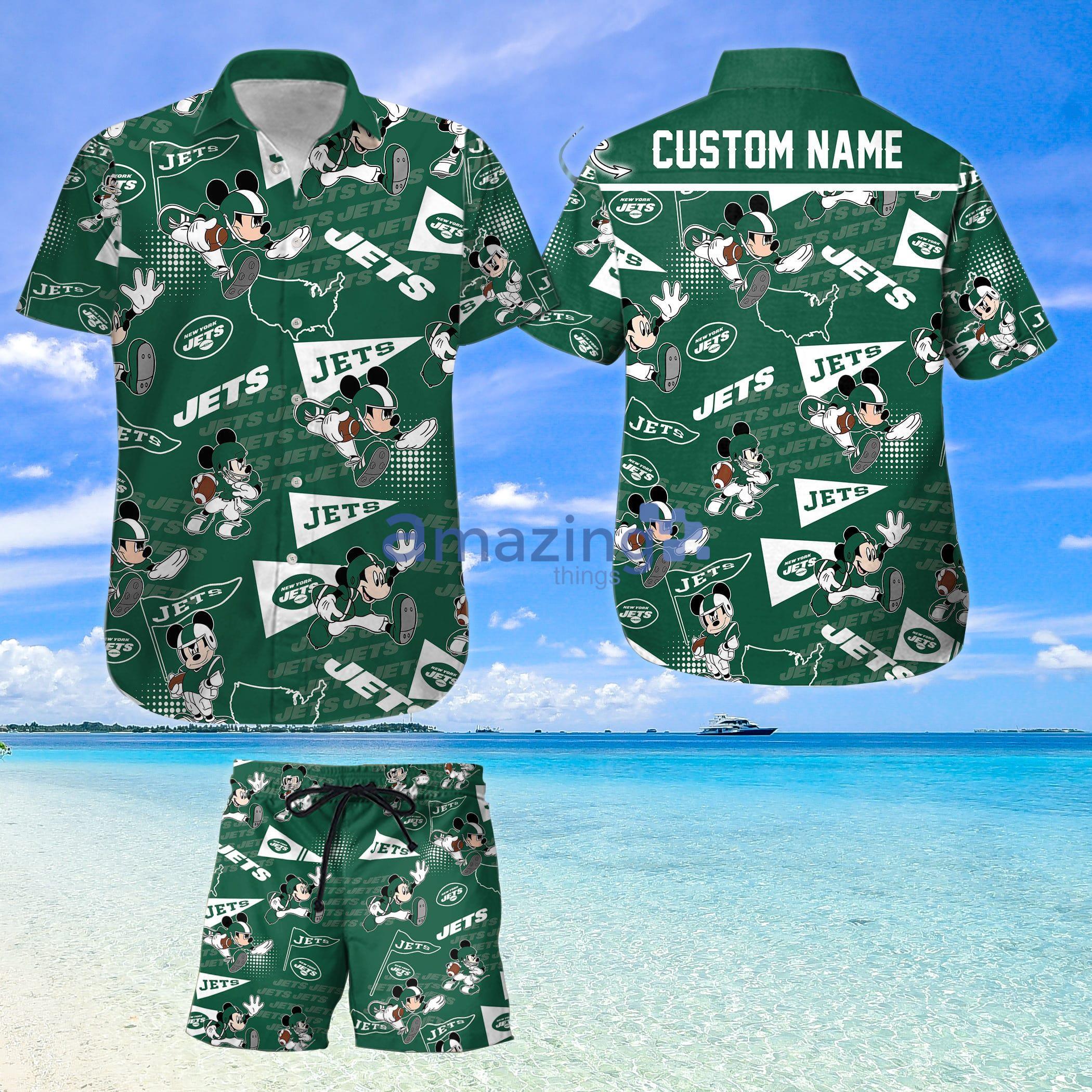 New York Jets Mickey Lover Custom Name For Fans Hawaiian Shirt And Shorts Product Photo 1