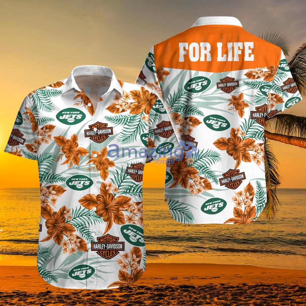 New York Jets NFL Harley Davidson Hawaiian Shirt