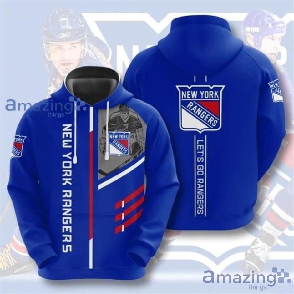 New York Rangers Casual Let's Go Rangers Blue Hoodie Product Photo 1