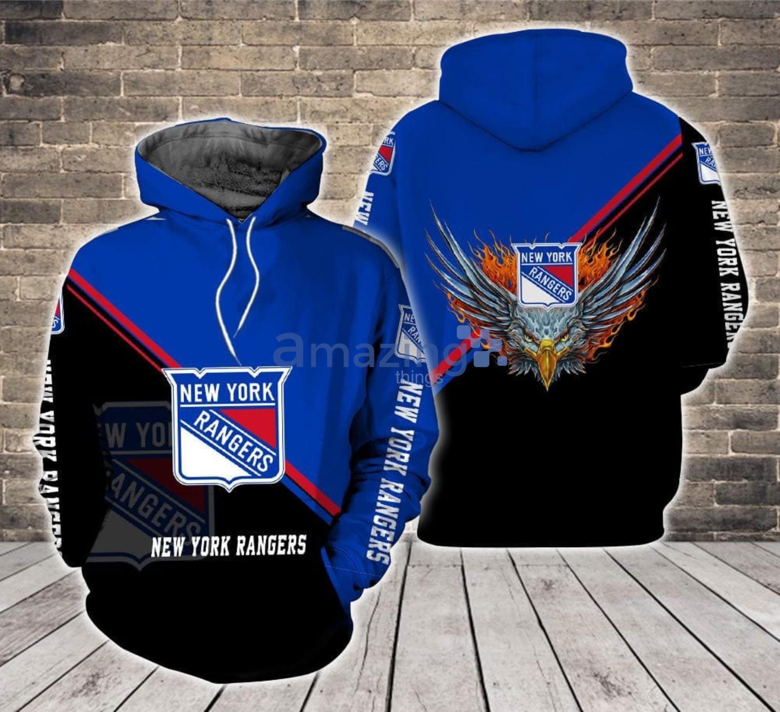 New York Rangers Logo Fire Eagle All Over Print 3D Hoodie Product Photo 1