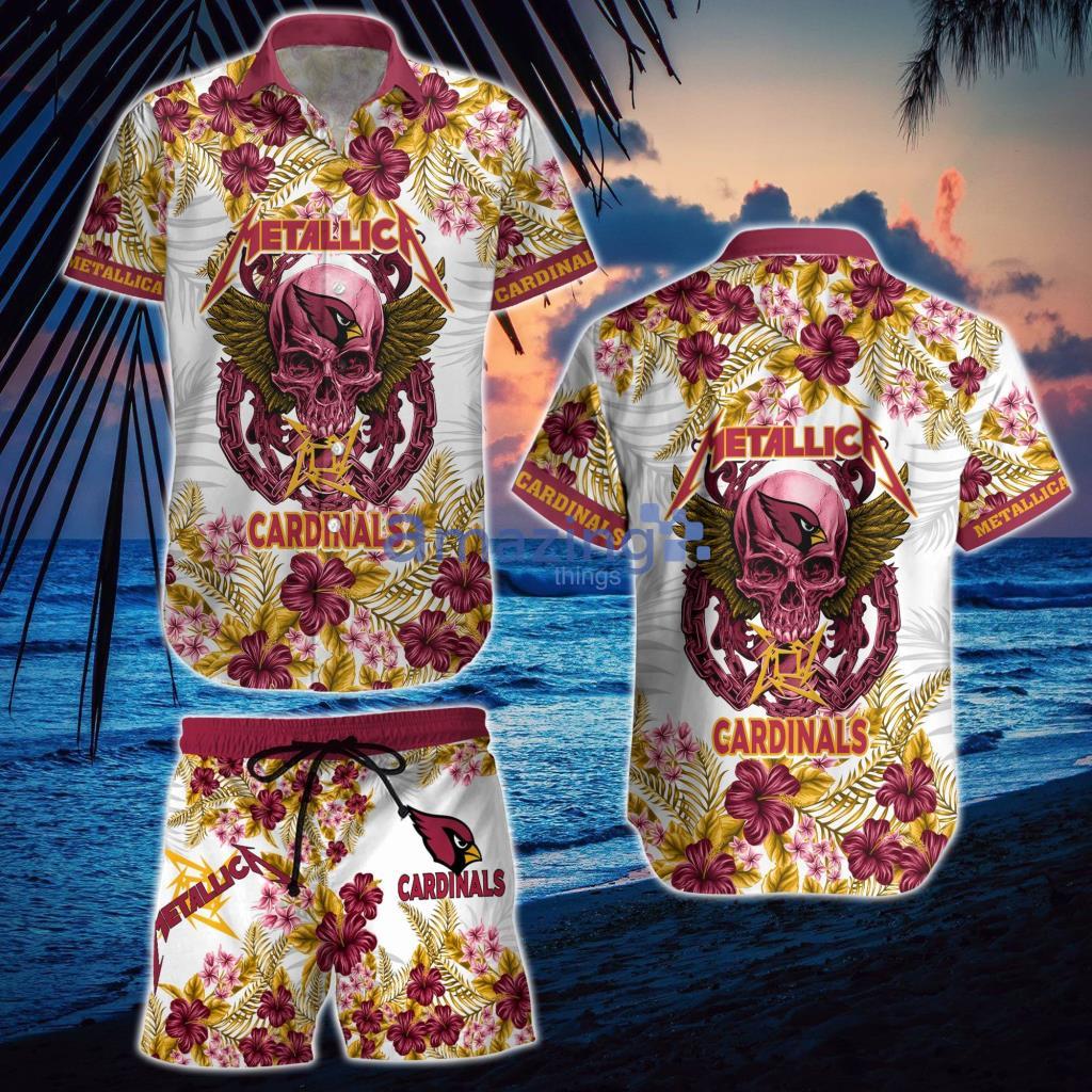 NFL Arizona Cardinals -Metalica-Hawaii Shirt  And Short - DS002-NFL01-Arizona Cardinals -Metalica-Hawaii Shirt ,Men shorts, Combo Hawaii Shirt +Men shorts (Save10$)