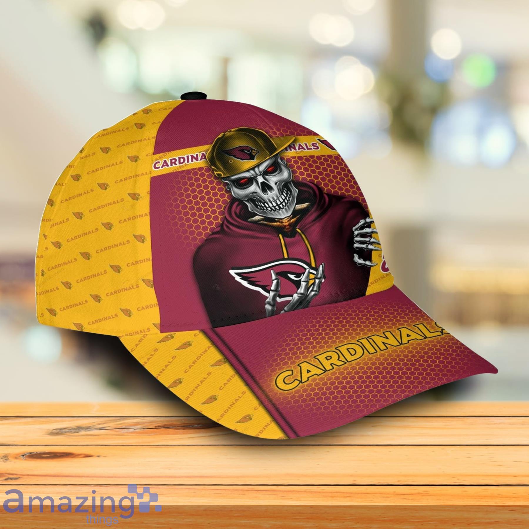 Arizona Cardinals NFL Golden Skull Santa Hat And Logo Christmas