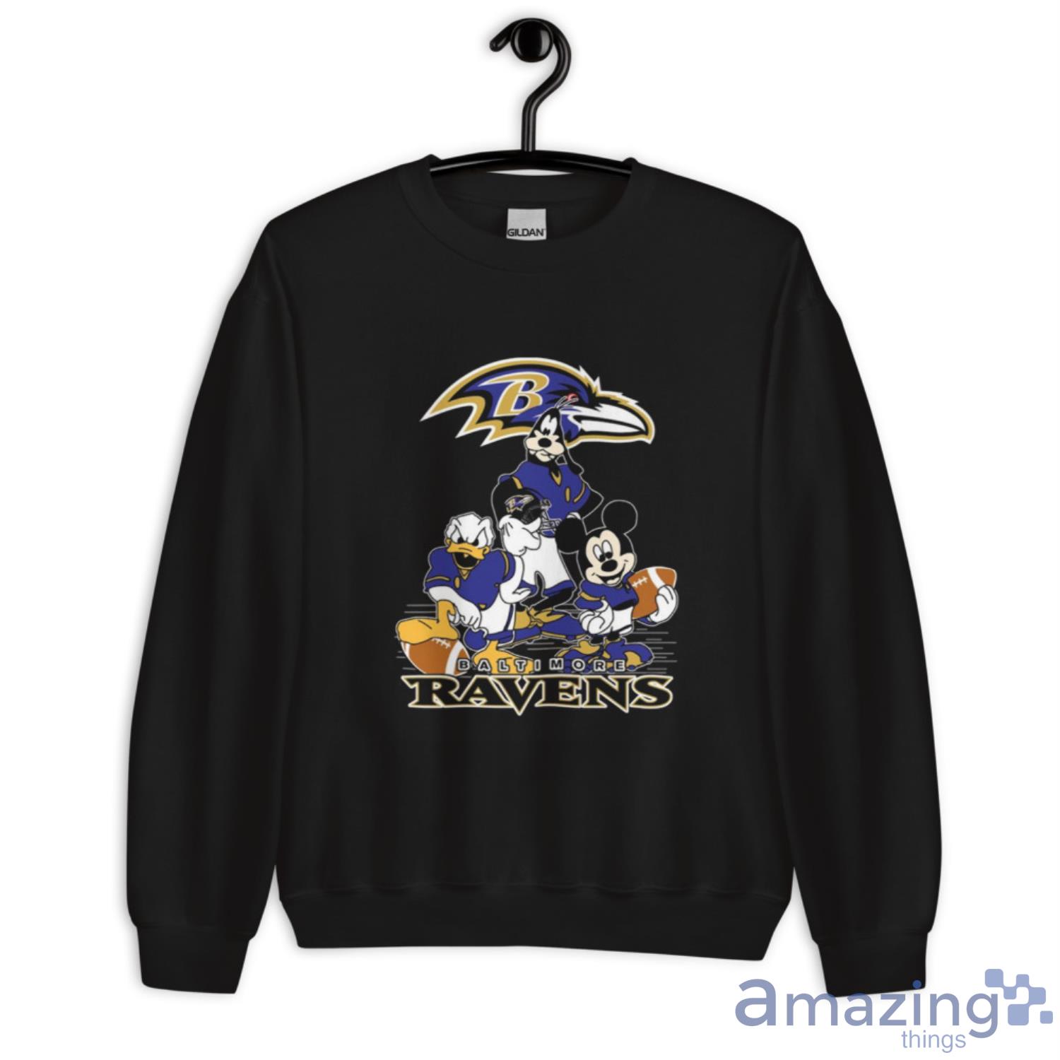 NFL Baltimore Ravens Mickey Mouse Donald Duck Goofy Football Shirt T Shirt