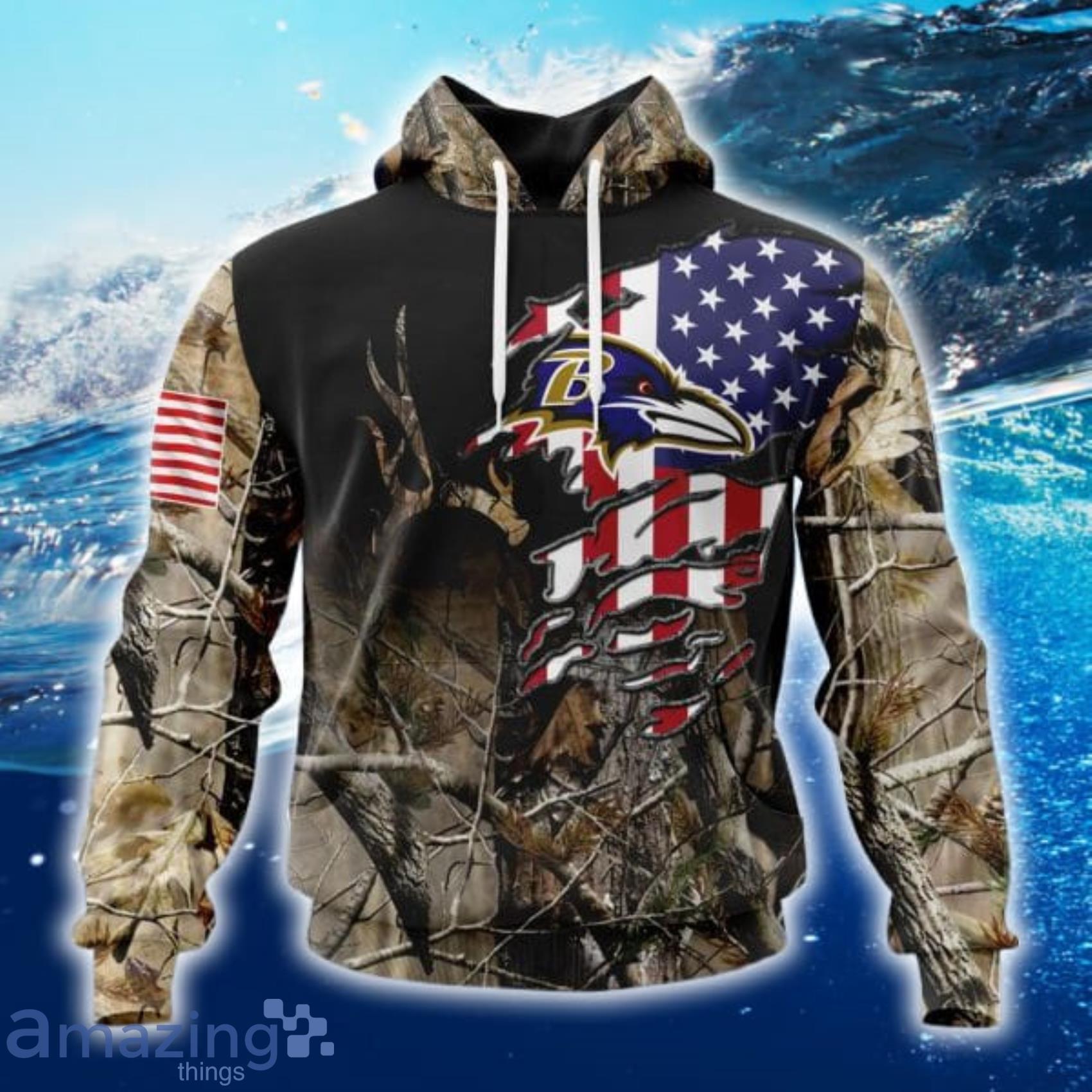 Baltimore Ravens NFL Hunting Camo Hoodie 3D For Fans