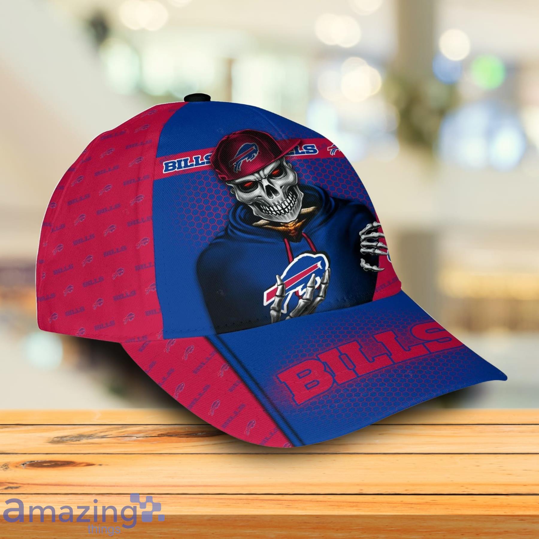 NFL Buffalo Bills Skull And Logo Symbol Printed 3D Cap