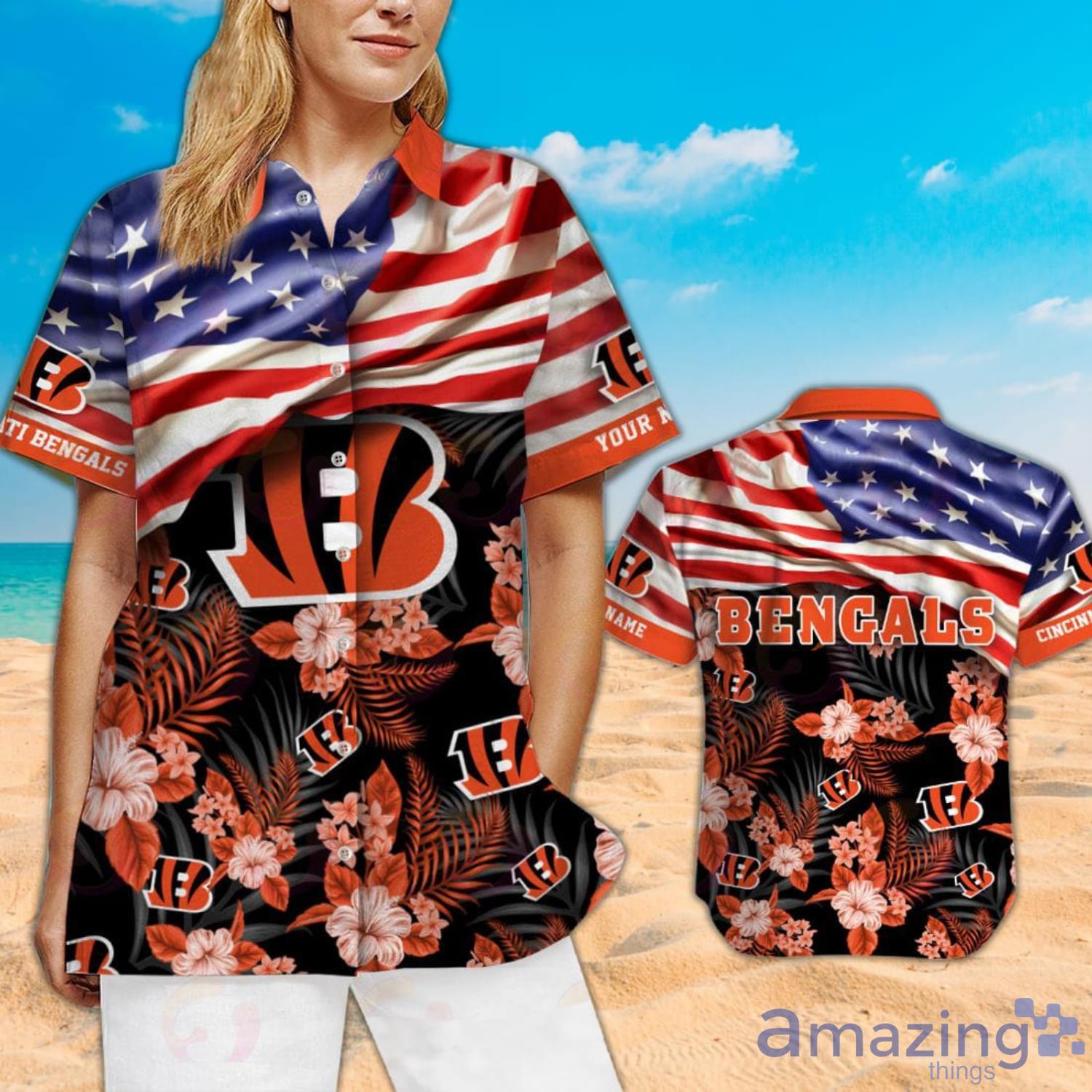 Cincinnati Bengals Custom Name NFL Hawaiian Shirt And Shorts Gift