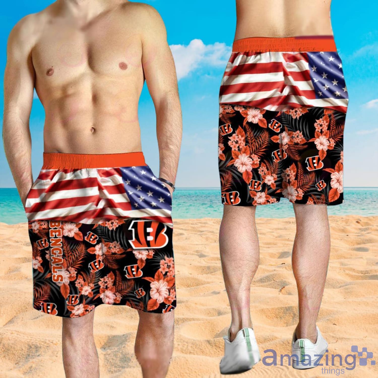 Cincinnati Bengals Custom Name NFL Hawaiian Shirt And Shorts Gift