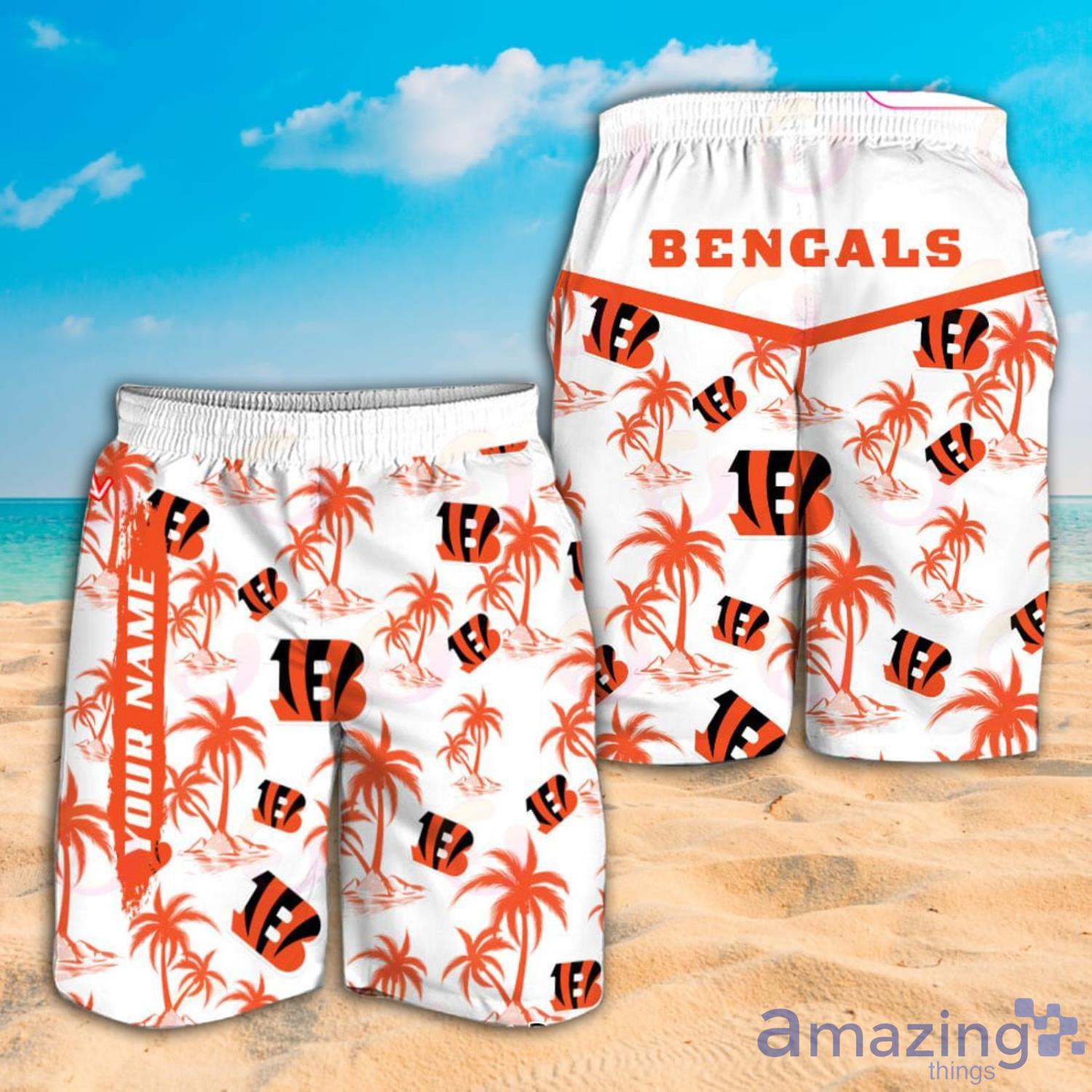 Cincinnati Bengals NFL Custom Name Palm Tree Pattern Hawaiian Shirt And  Shorts - Freedomdesign