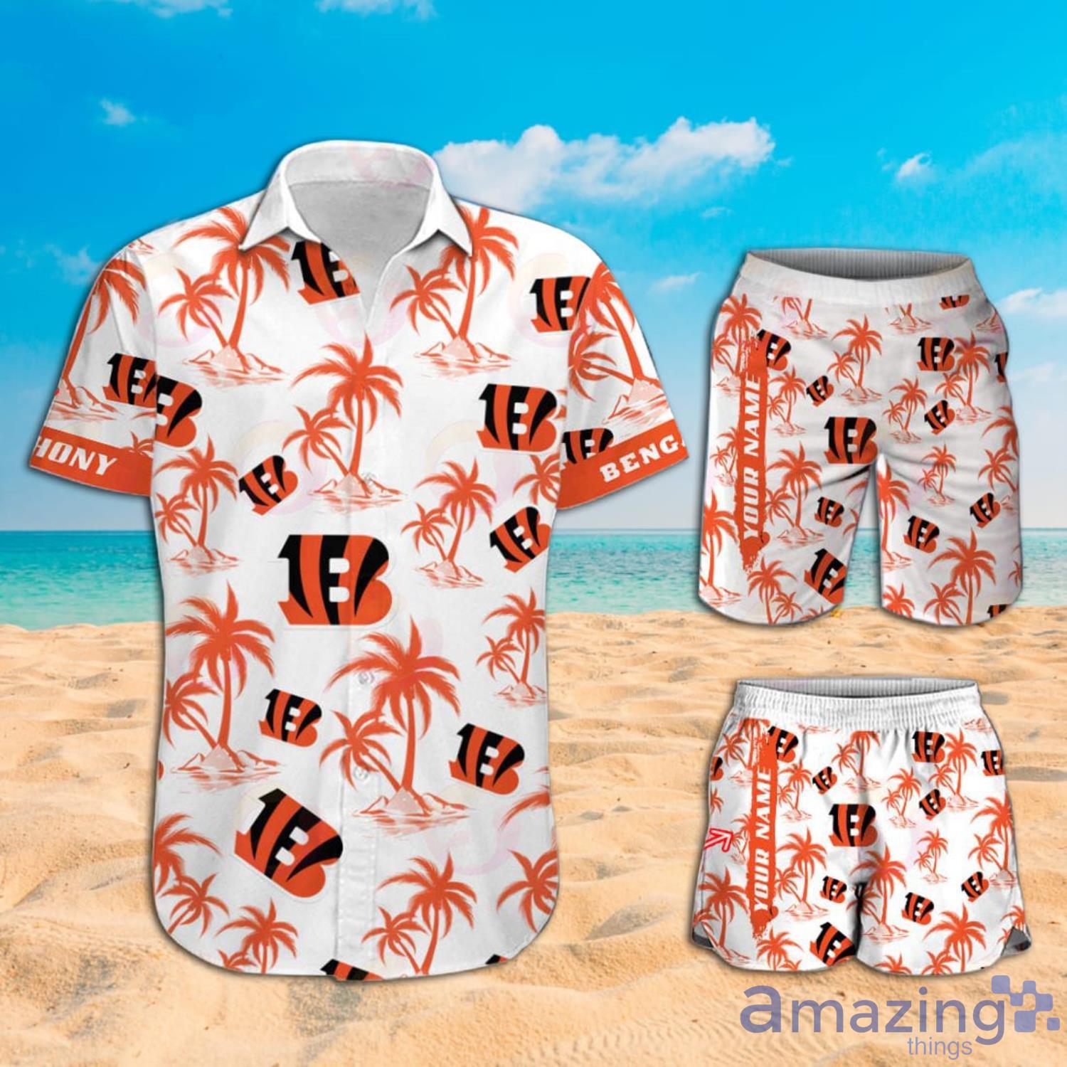 Cincinnati Bengals Custom Name NFL Hawaiian Shirt And Shorts Gift