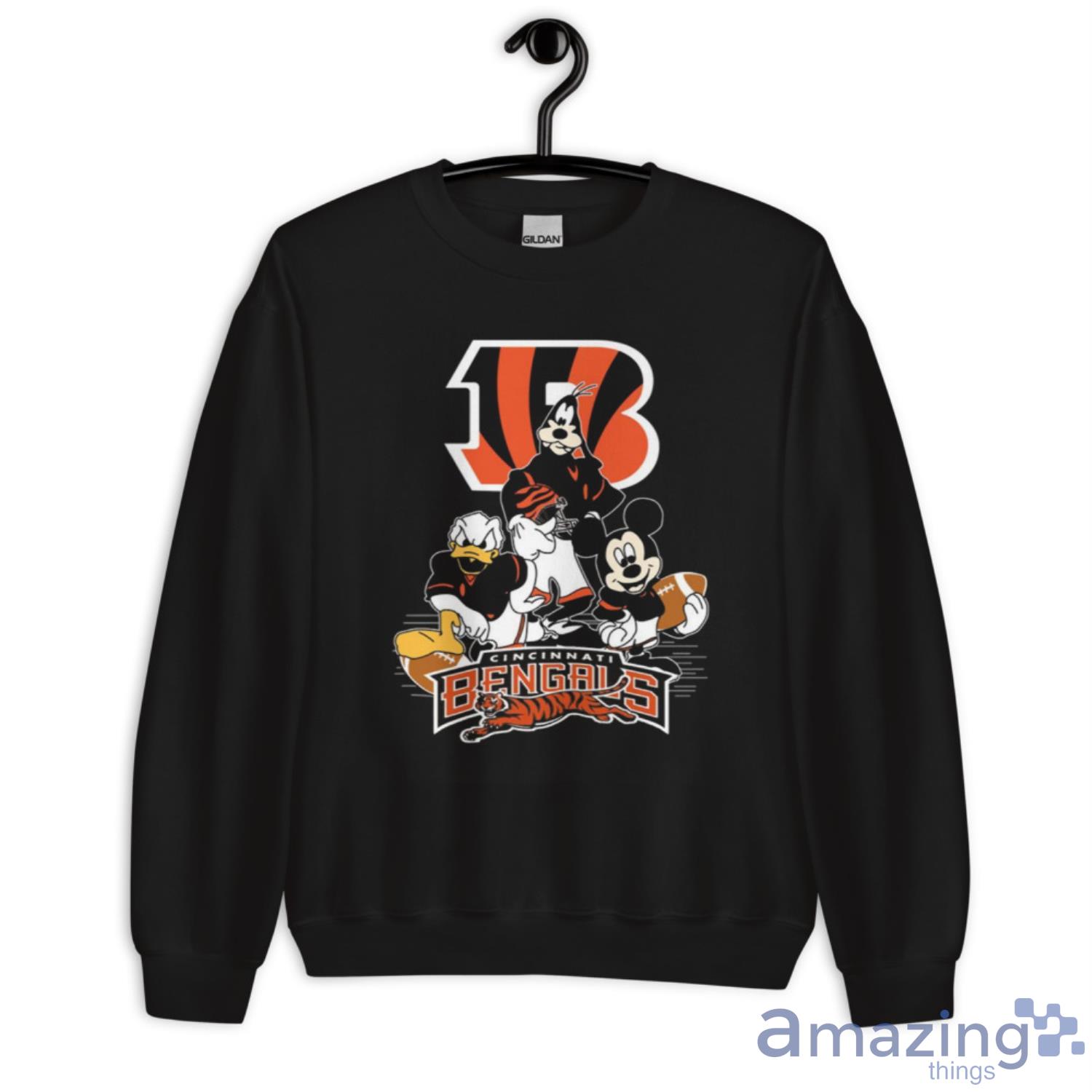 NFL Cincinnati Bengals Mickey Mouse Donald Duck Goofy Football Shirt T Shirt image NFL Cincinnati Bengals Mickey Mouse Donald Duck Goofy Football Shirt T Shirt - Unisex Crewneck Sweatshirt