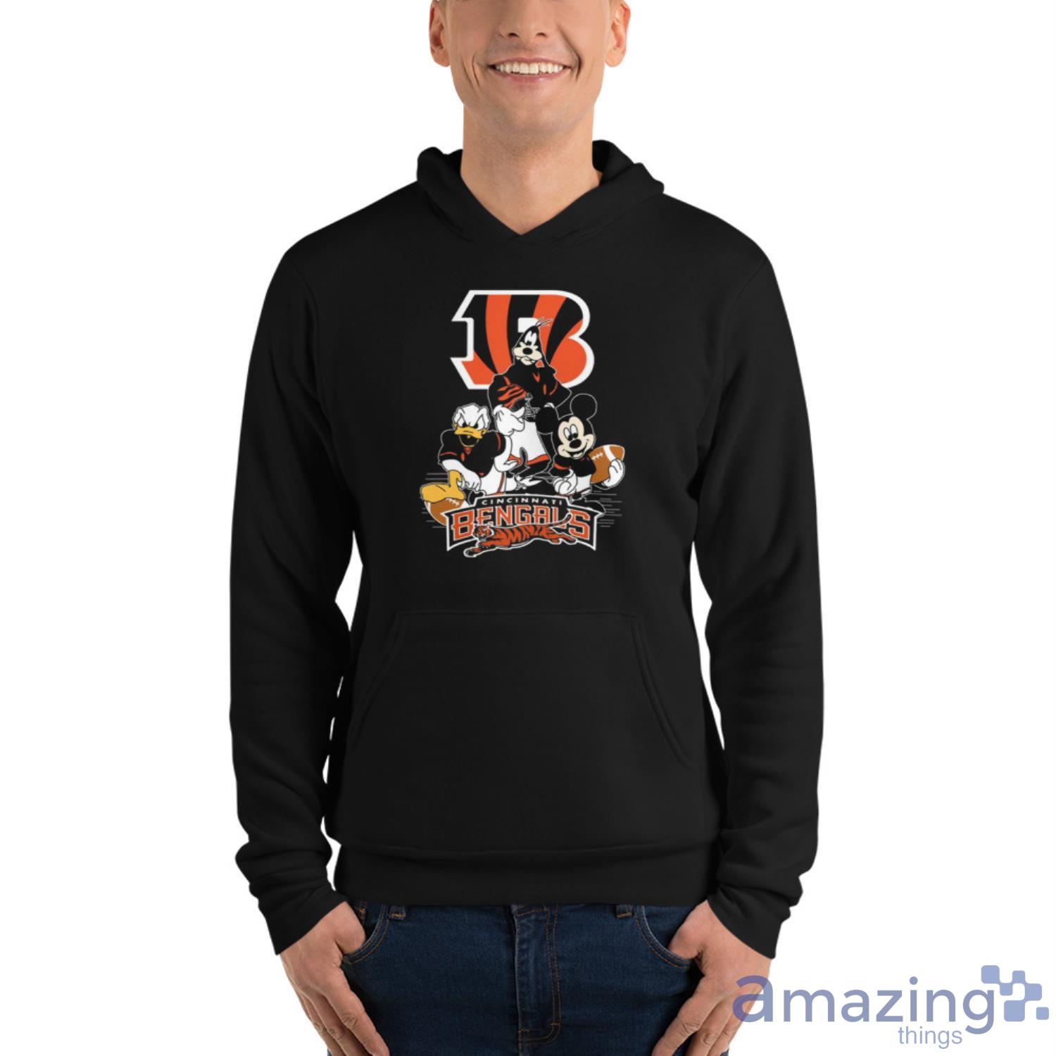 NFL Cincinnati Bengals Mickey Mouse Donald Duck Goofy Football Shirt T Shirt image NFL Cincinnati Bengals Mickey Mouse Donald Duck Goofy Football Shirt T Shirt - Unisex Fleece Pullover Hoodie