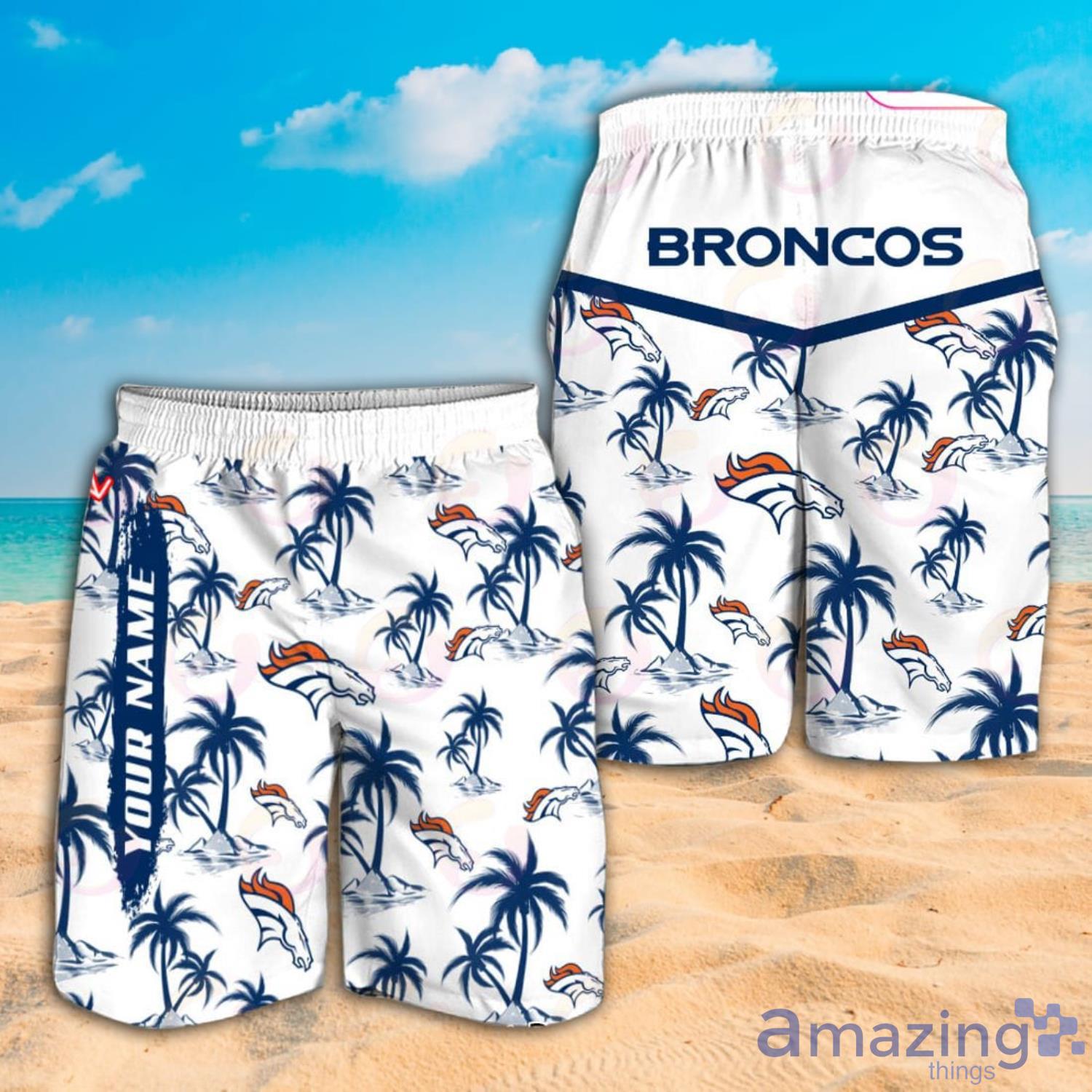 Denver Broncos Custom Name NFL Hawaiian Shirt And Shorts Gift For