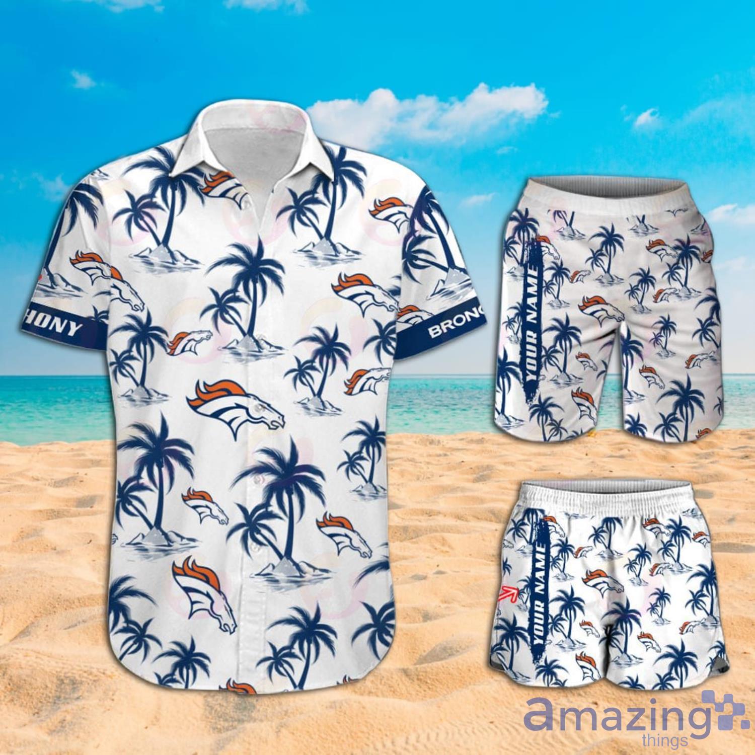 Denver Broncos Custom Name NFL Hawaiian Shirt And Shorts Gift For