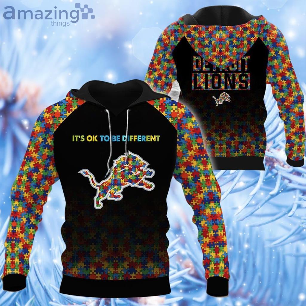NFL Detroit Lions-Autism Fabric Hoodie 3D All Over Print - NFL Detroit Lions-Autism Fabric Hoodie 3D All Over Print