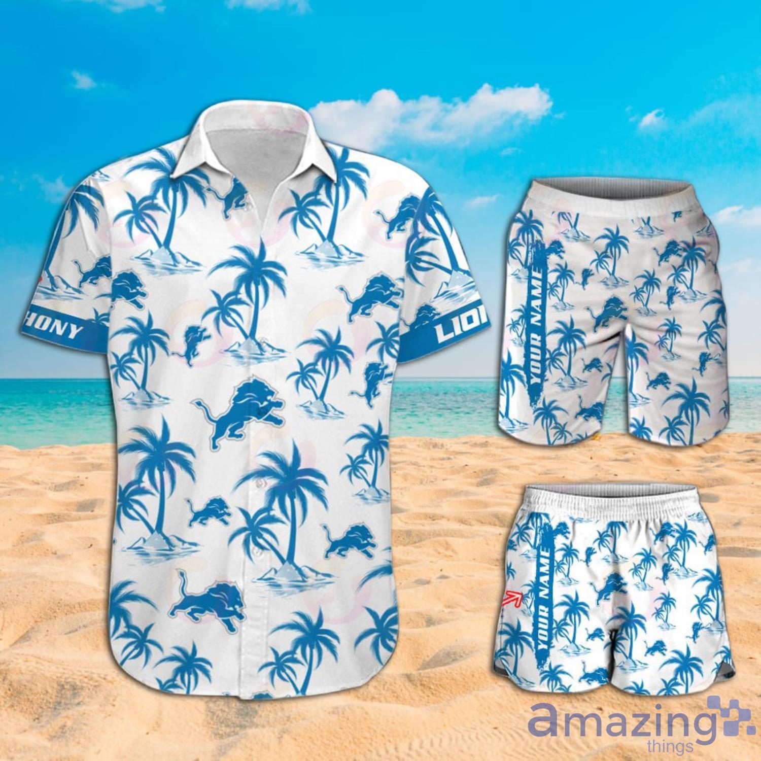 Personalized Detroit Lions NFL Hawaiian Shirt, beach shorts