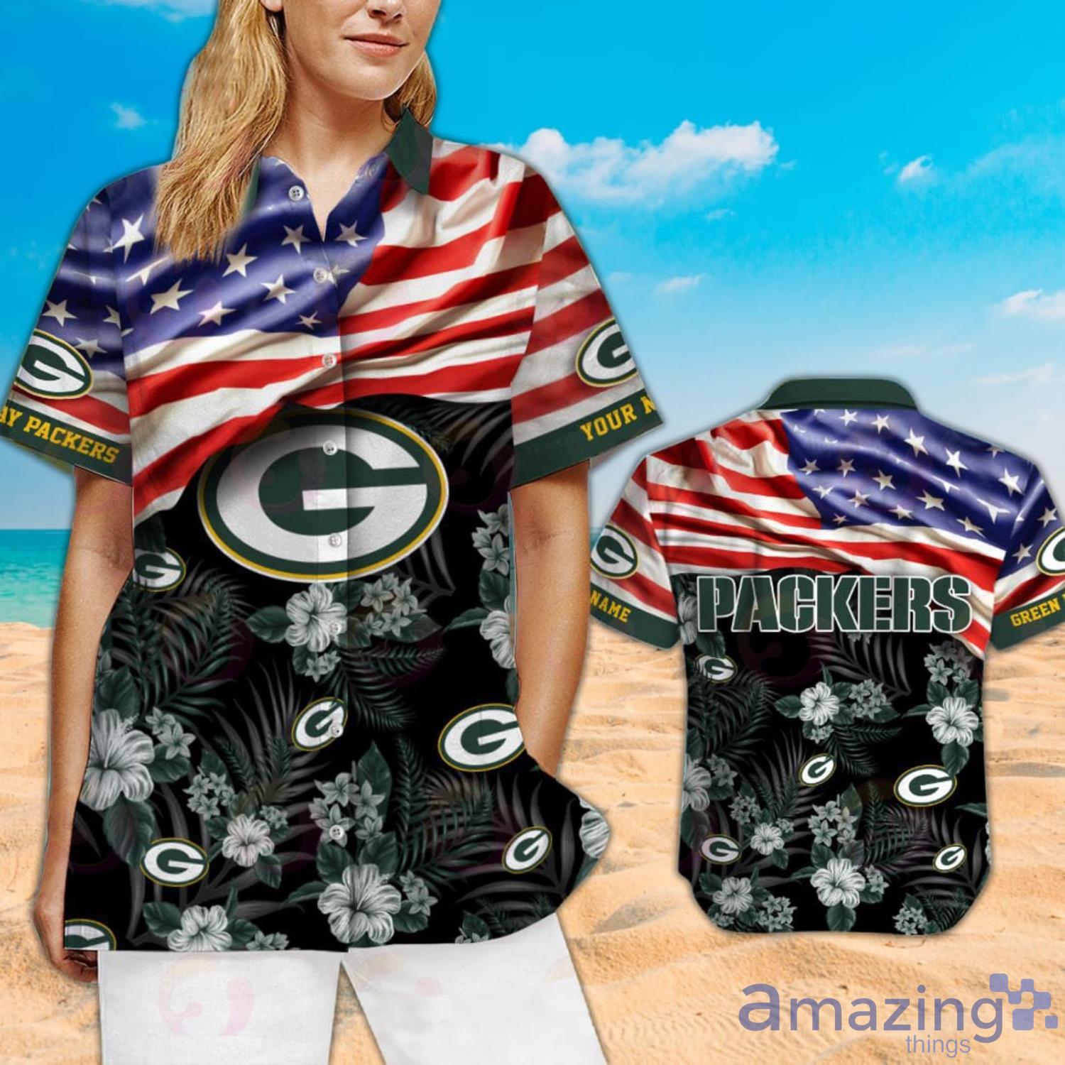 Green Bay Packers NFL Hawaiian Shirt American Flag 3D Printed