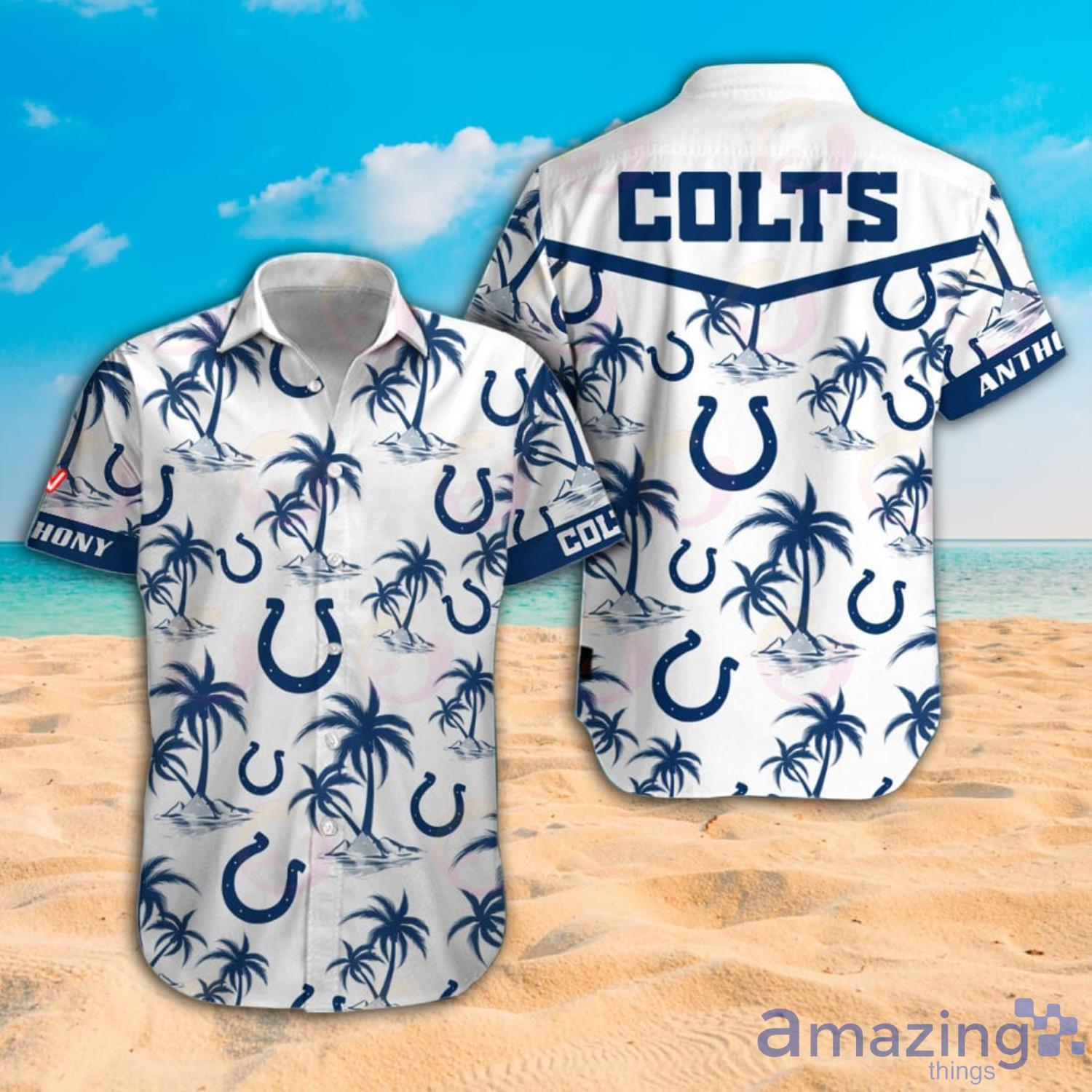 Indianapolis Colts NFL Symbol Pattern Short Sleeve Hawaiian Shirt