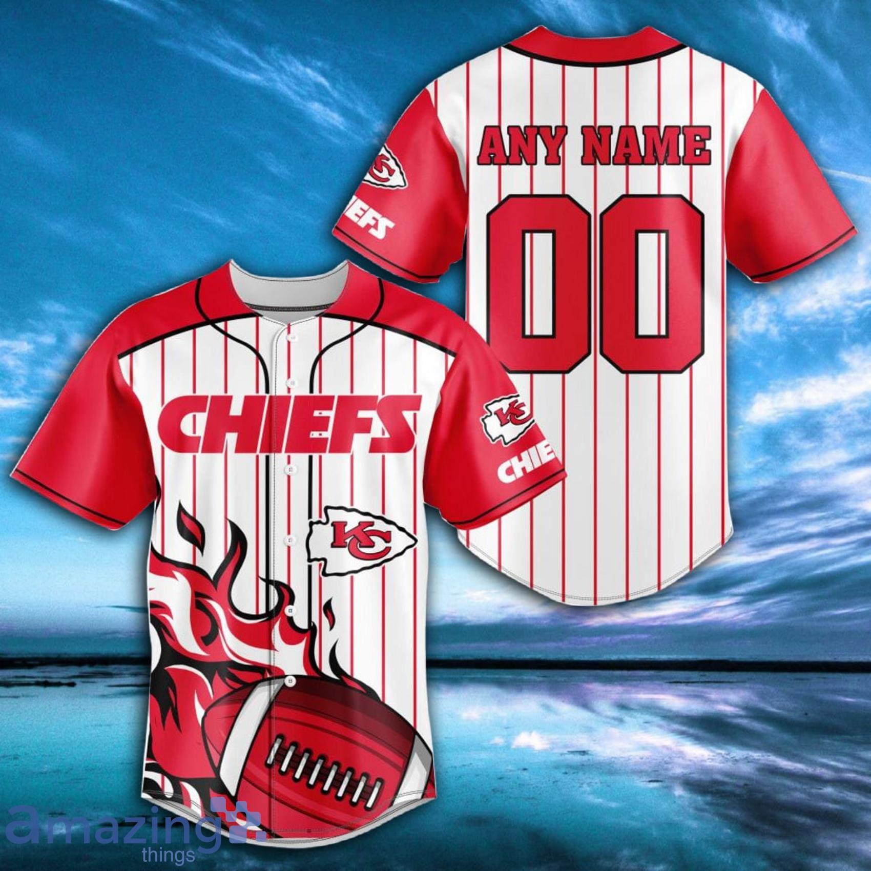 NFL Kansas City Chiefs Custom Name And Number FireBall Baseball Jersey
