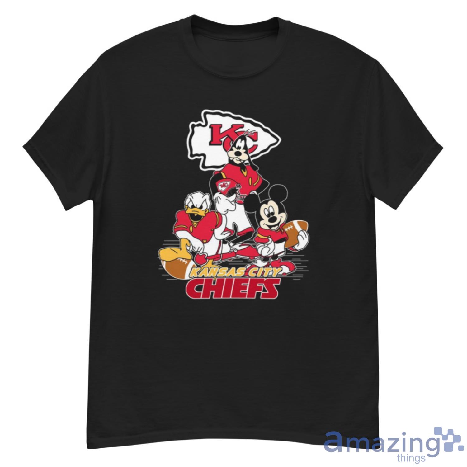 NFL Kansas City Chiefs Mickey Mouse Donald Duck Goofy Football T