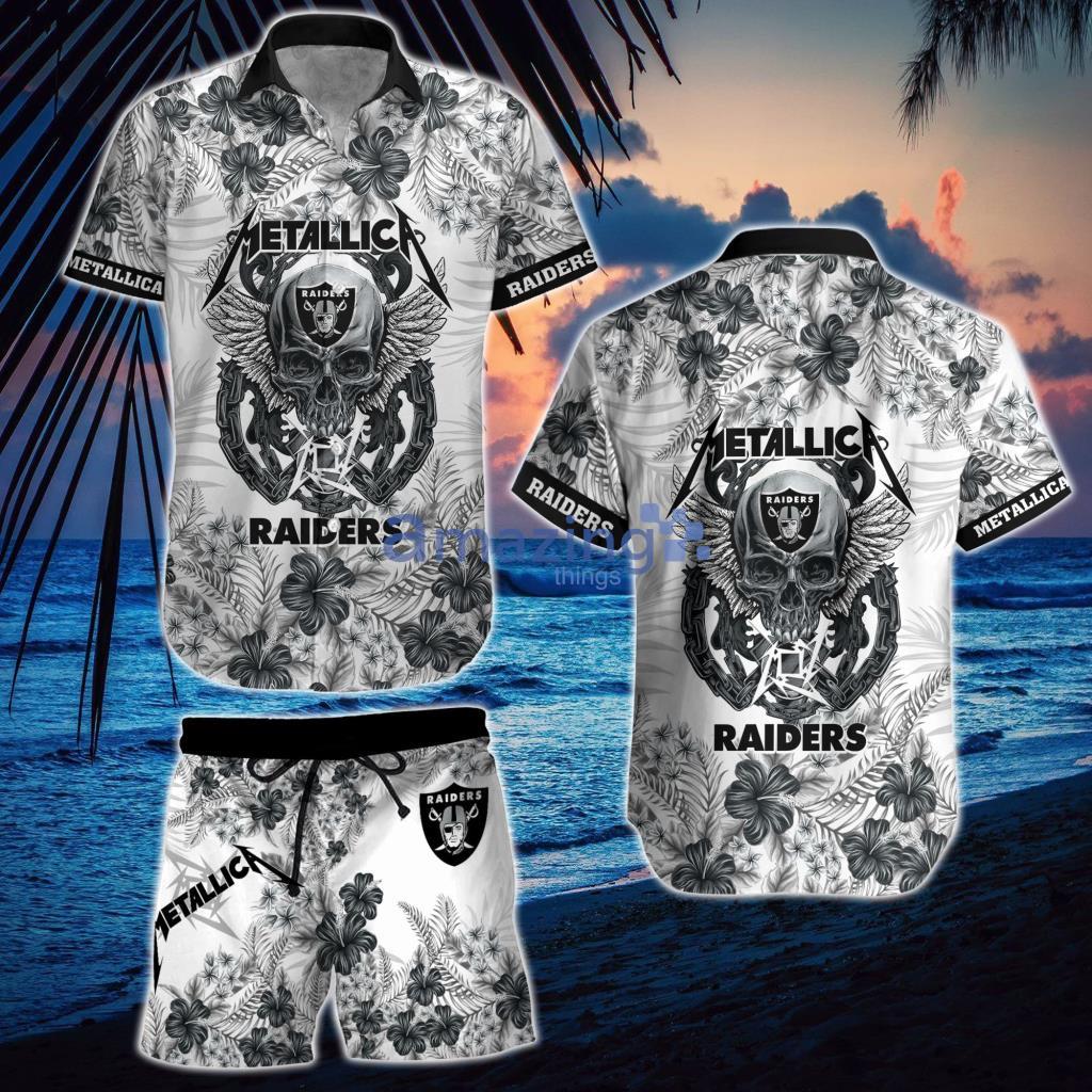 NFL Las Vegas Raiders -Metalica-Hawaii Shirt And Short