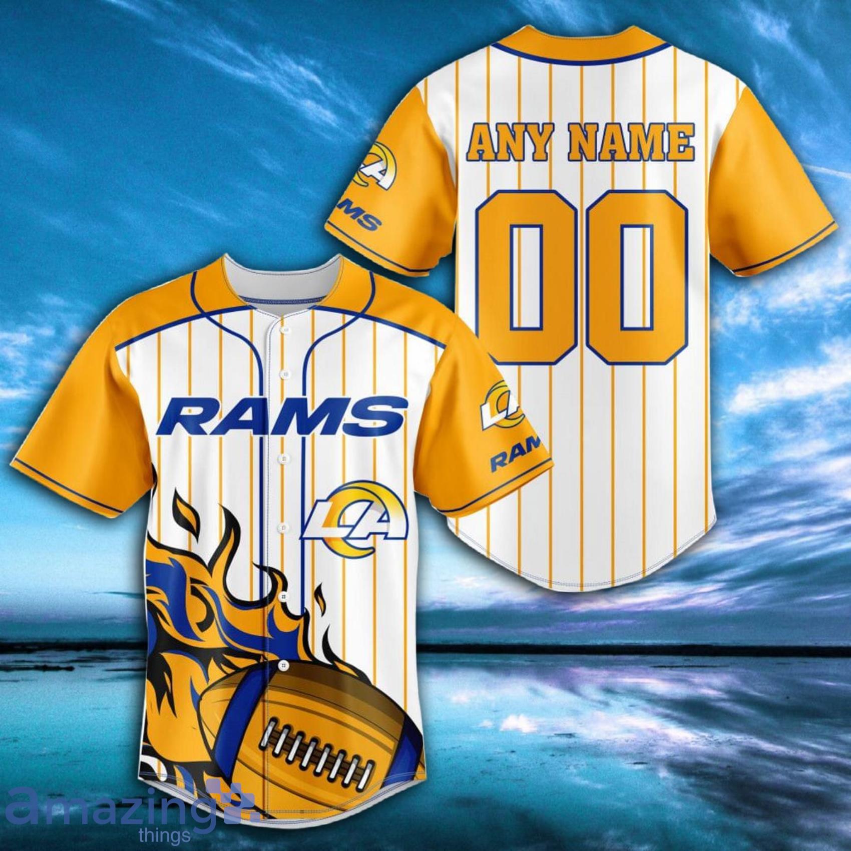 NFL Los Angeles Rams Custom Name And Number FireBall Baseball Jersey