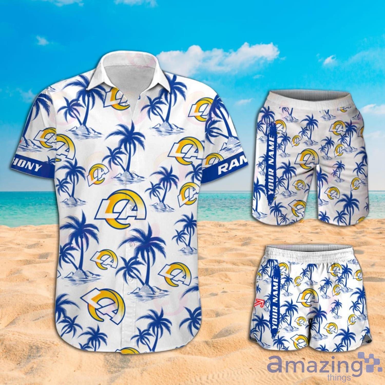 Los Angeles Rams Palm Trees Tropical Combo Hawaiian Shirt And Short