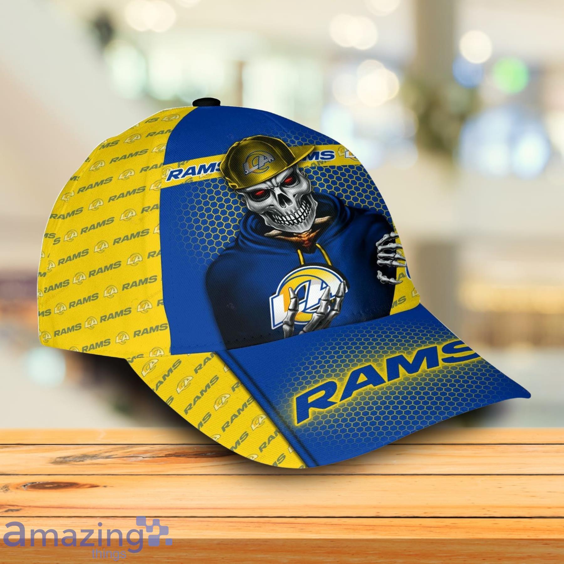 Los Angeles Rams Nfl Skull Full Print Effect Pattern Backround