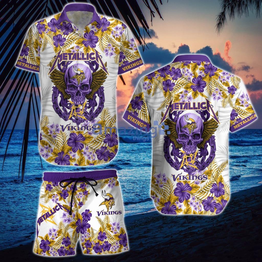 NFL Minnesota Vikings -Metalica-Hawaii Shirt And Short