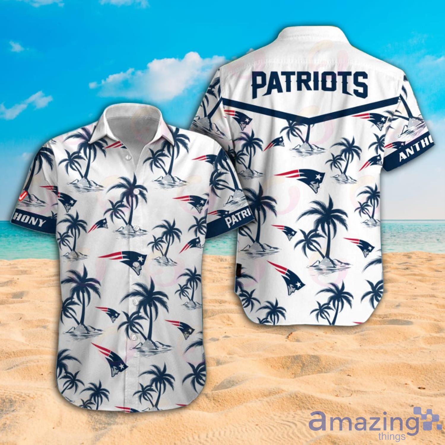 New England Patriots NFL Custom Name Hawaiian Shirt For Beach