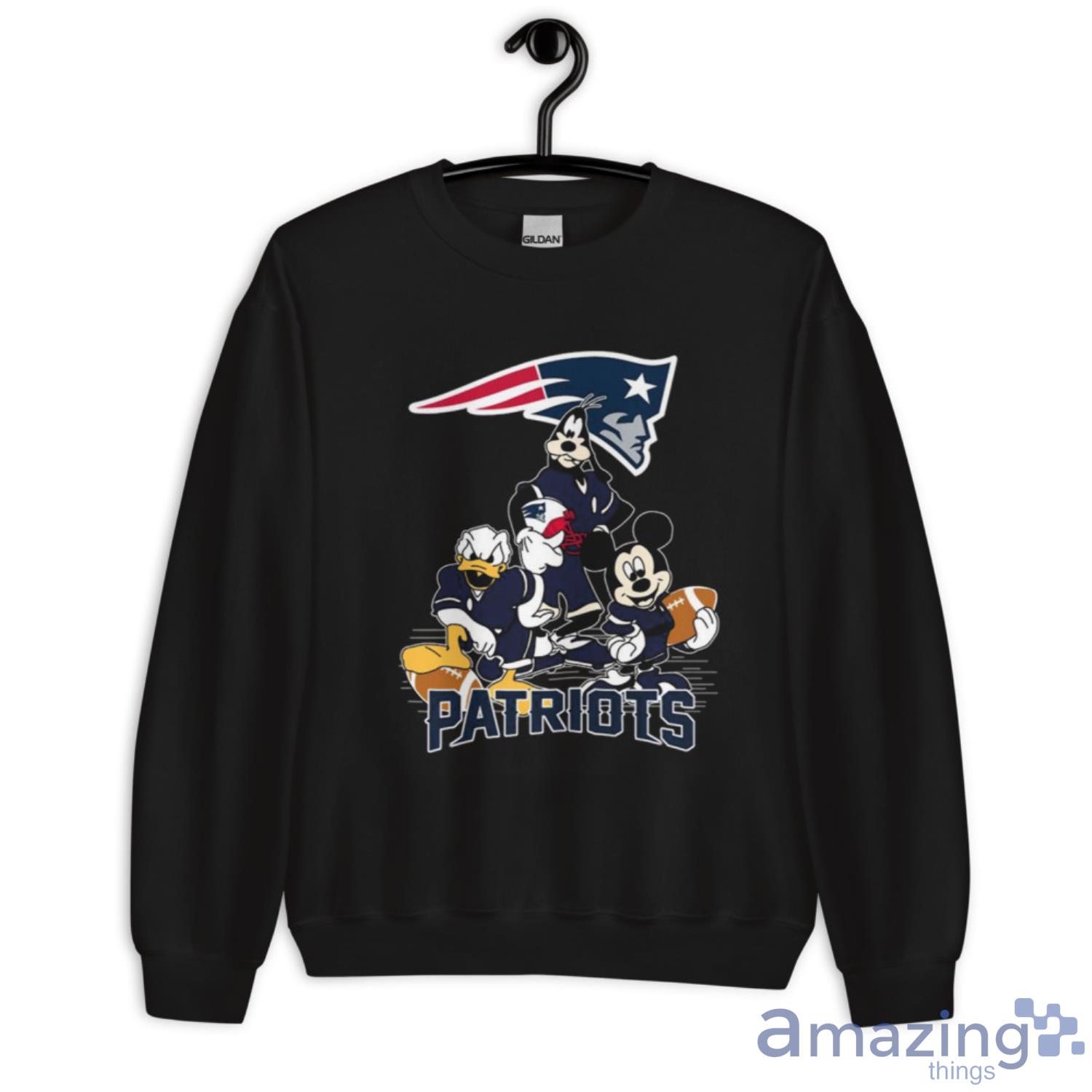 NFL New England Patriots Mickey Mouse Donald Duck Goofy Football Shirt T Shirt image NFL New England Patriots Mickey Mouse Donald Duck Goofy Football Shirt T Shirt - Unisex Crewneck Sweatshirt