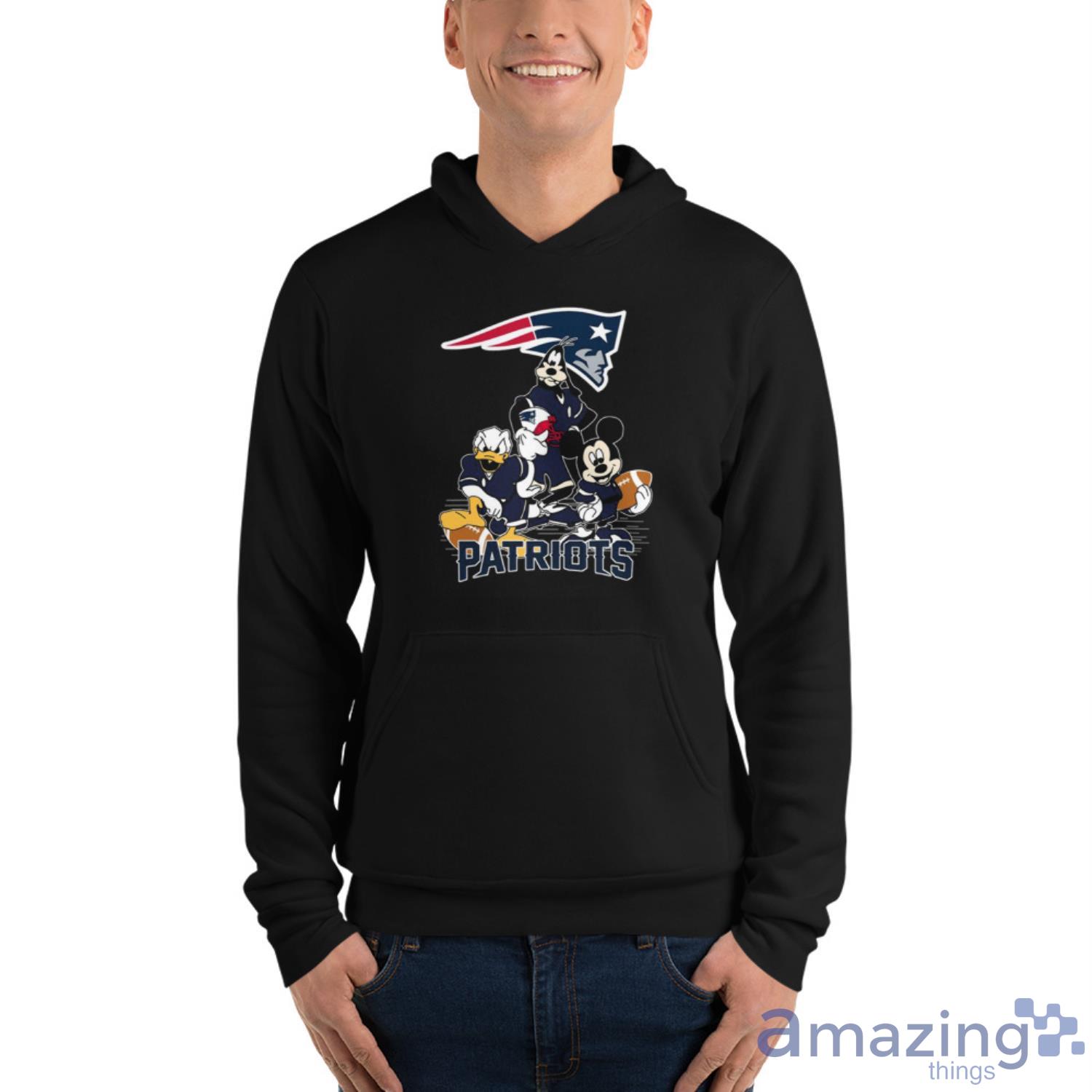NFL New England Patriots Mickey Mouse Donald Duck Goofy Football Shirt T Shirt image NFL New England Patriots Mickey Mouse Donald Duck Goofy Football Shirt T Shirt - Unisex Fleece Pullover Hoodie