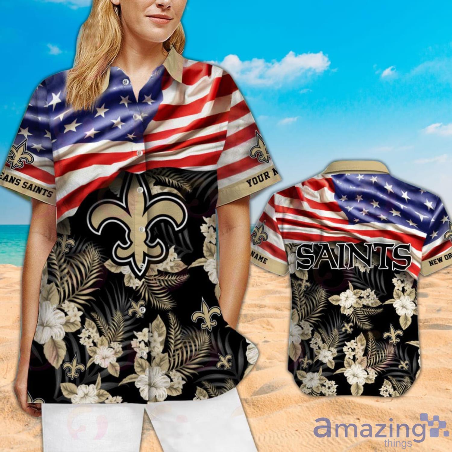 New Orleans Saints NFL Hawaiian shirt Custom Name Summer Gift